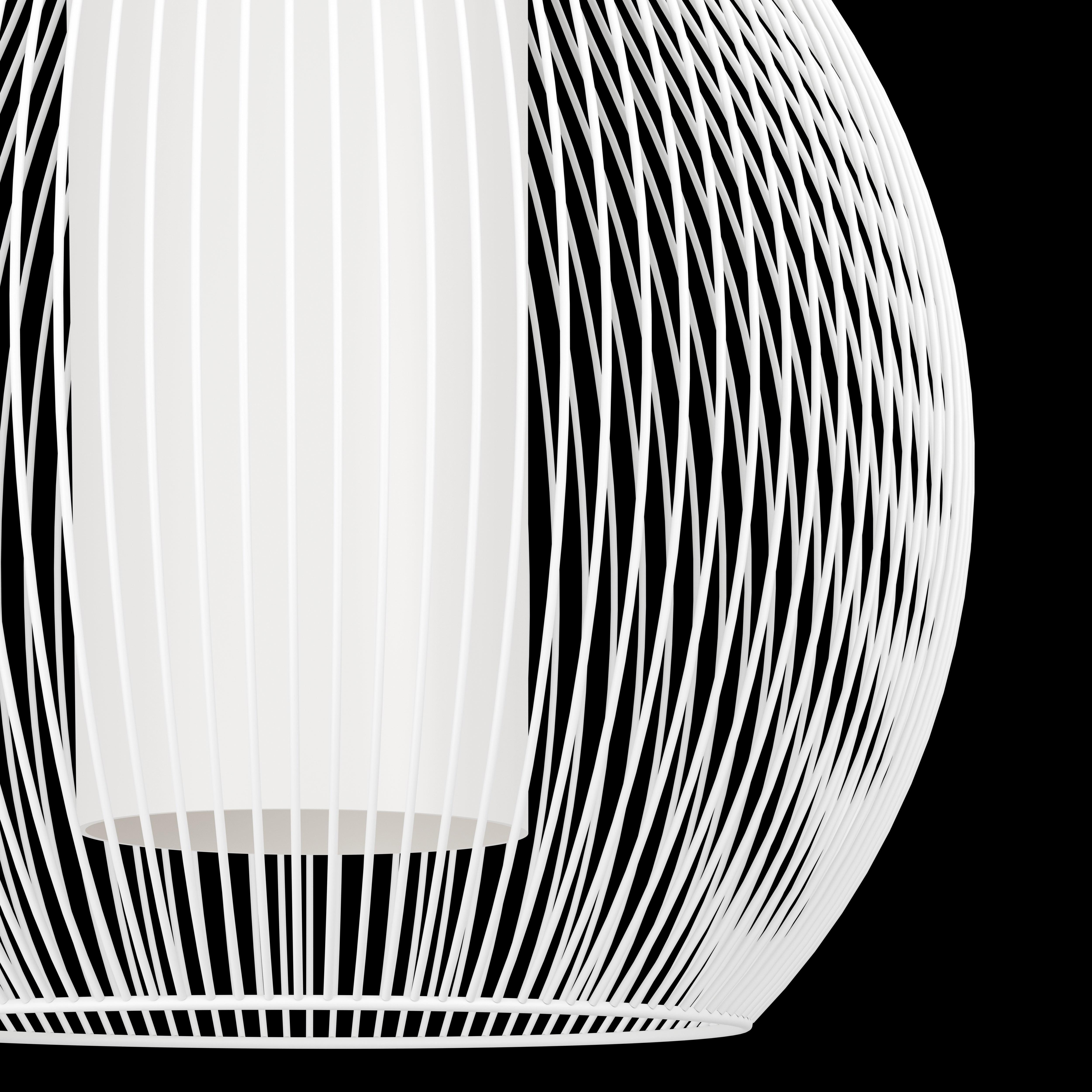 eglo razoni 1 white wire glass pendant living room close up