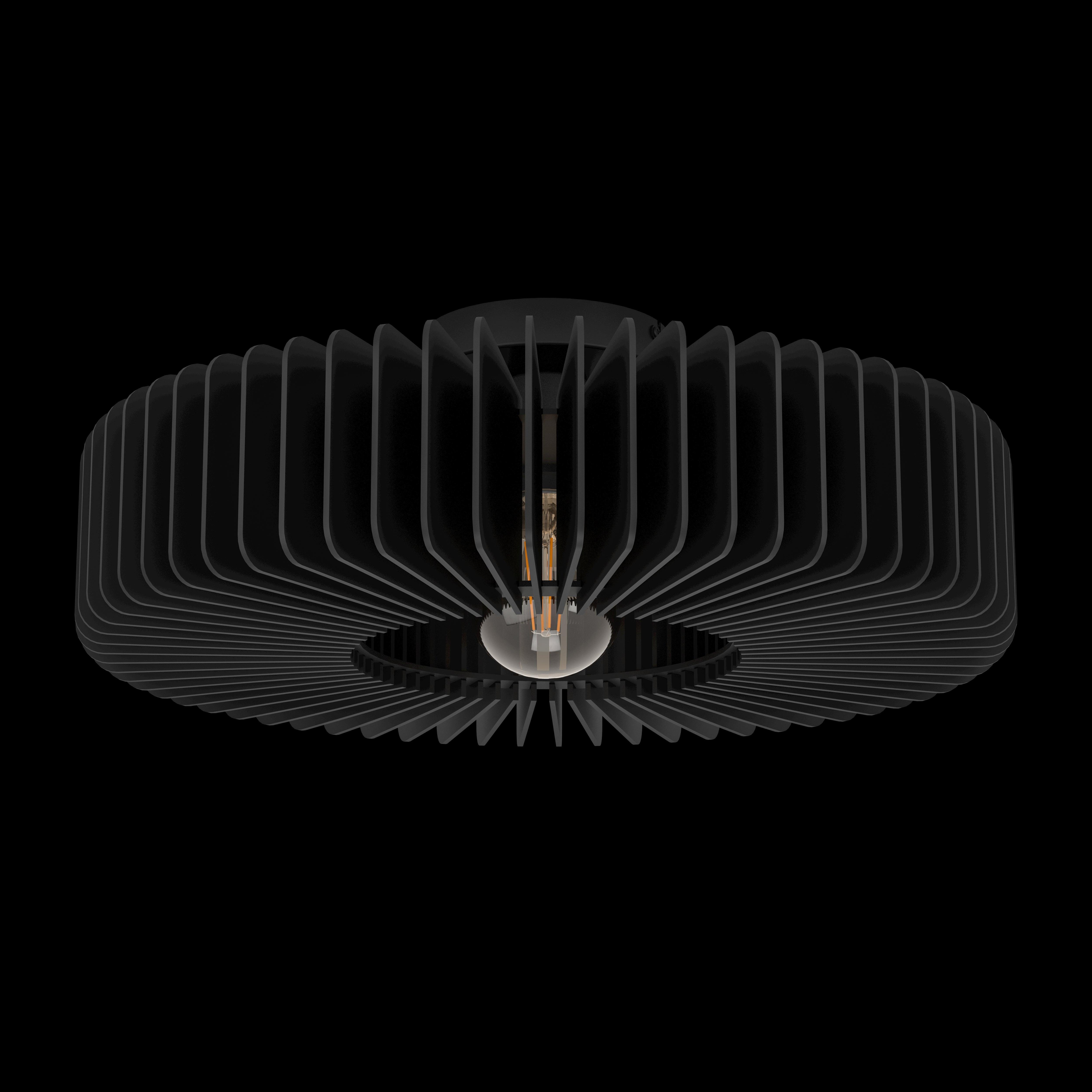 eglo palombaia black wooden flush ceiling light 50cm living room image