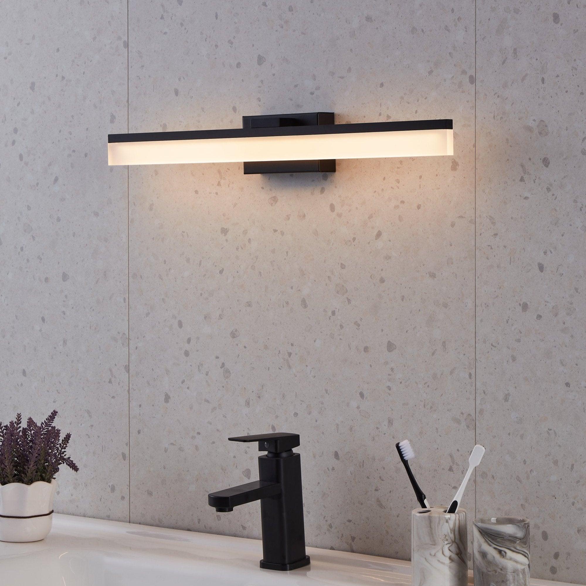 eglo palmital ip44 black led bathroom wall light