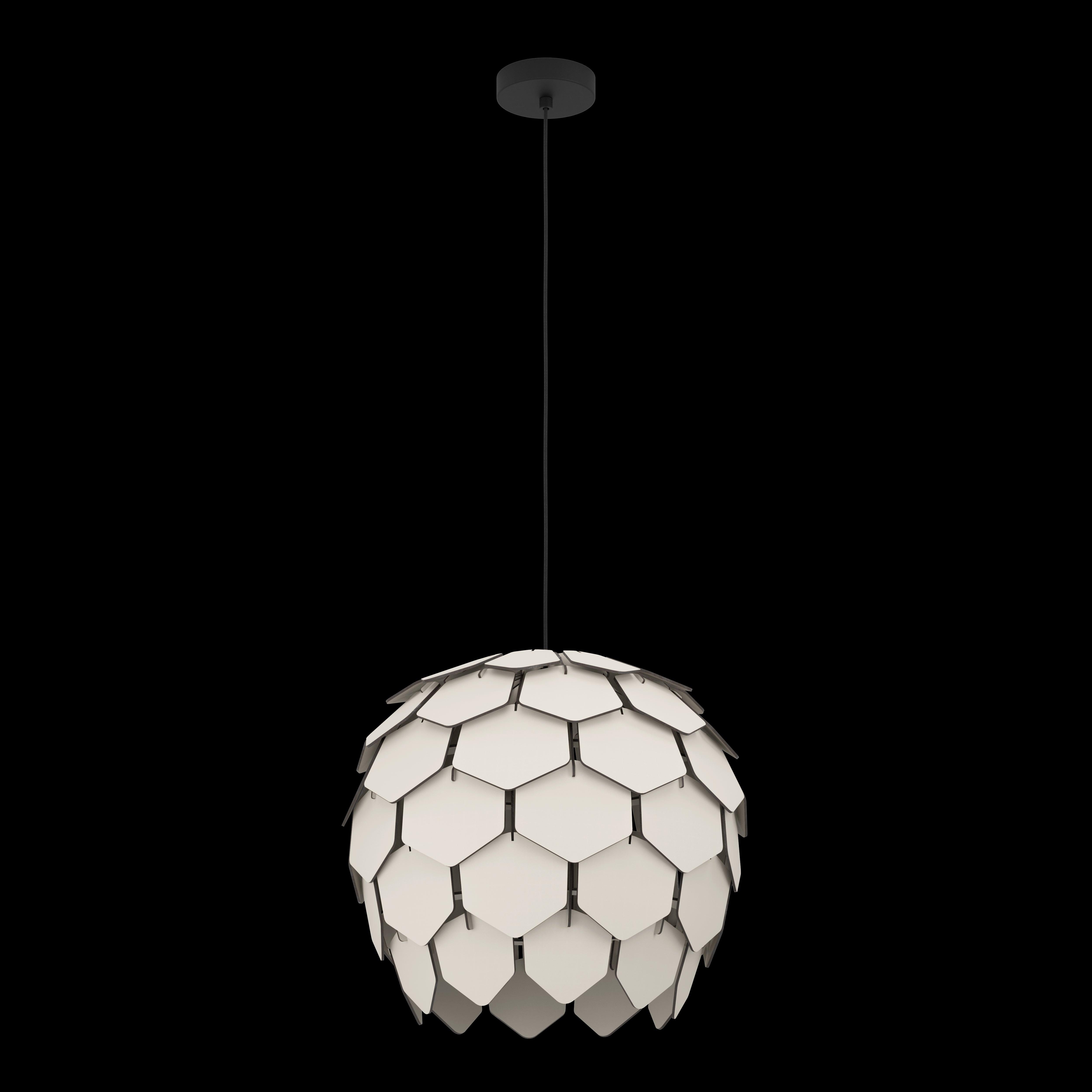 eglo mattanza overlapping grey wooden slat pendant kitchen lighting
