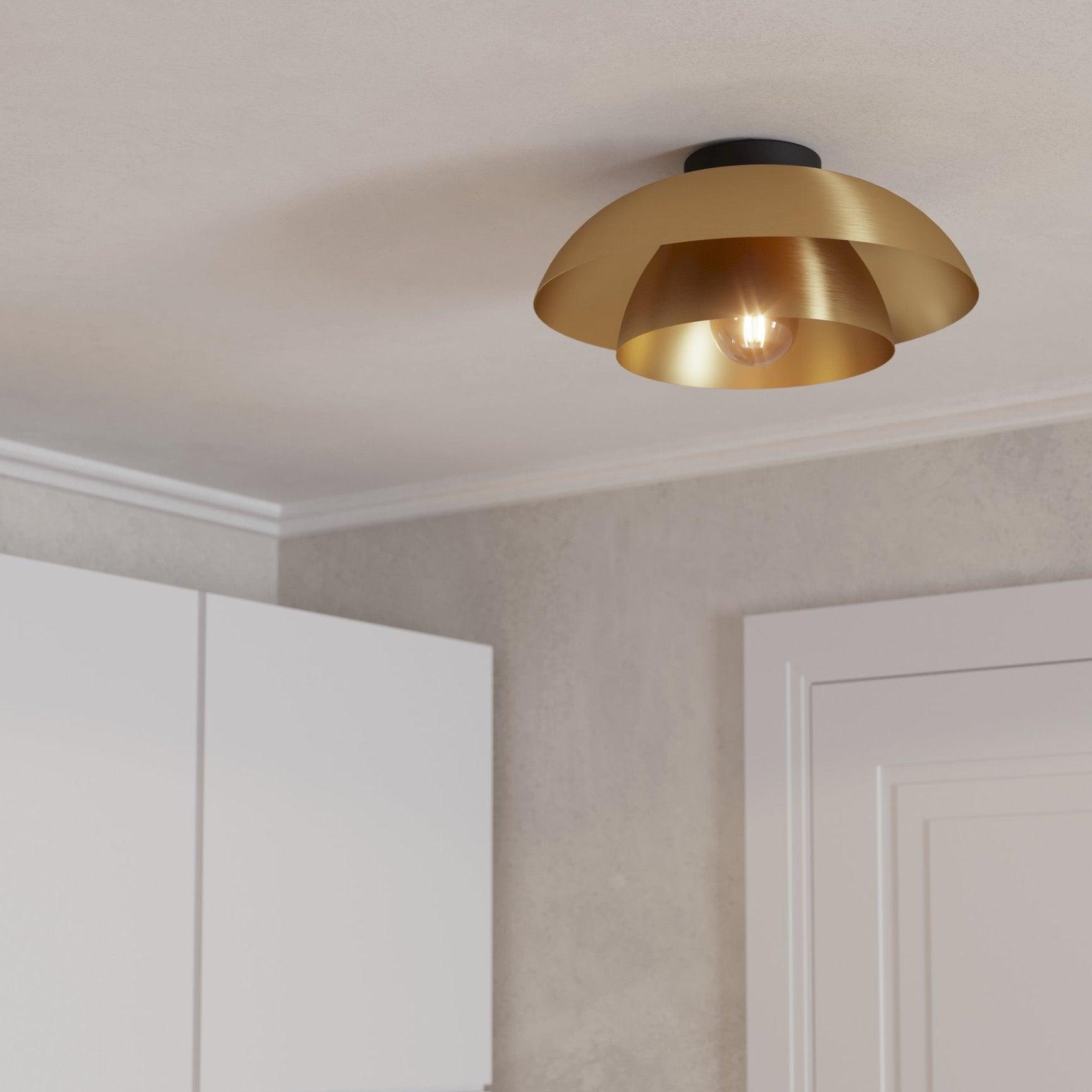 eglo cenciara gold 40cm flush ceiling light