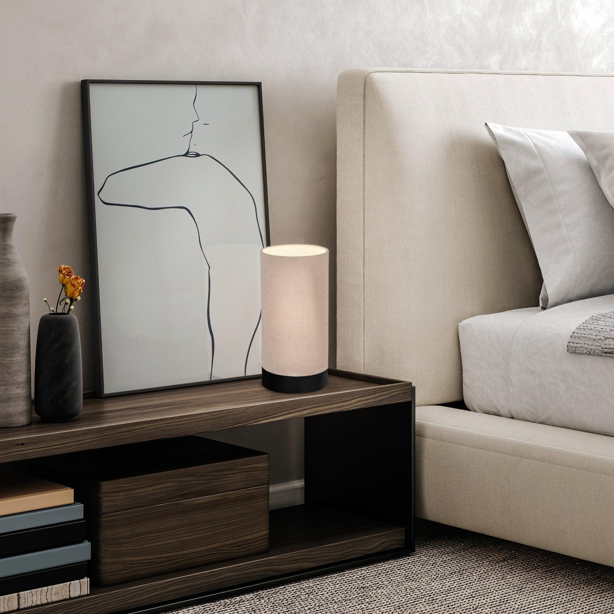 eglo feniglia cylinder linen table lamp