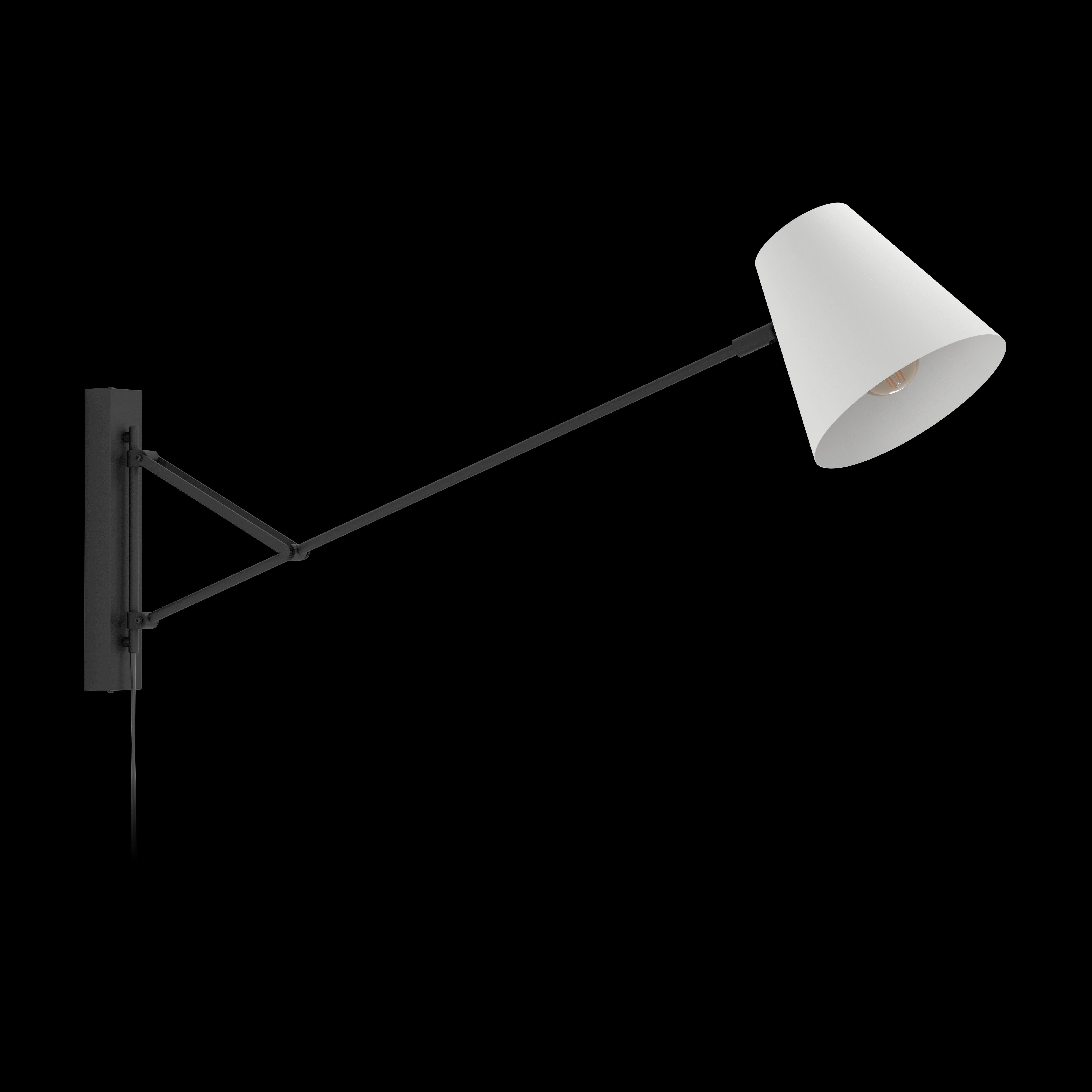 eglo forcadet black grey adjustable wall light living room image