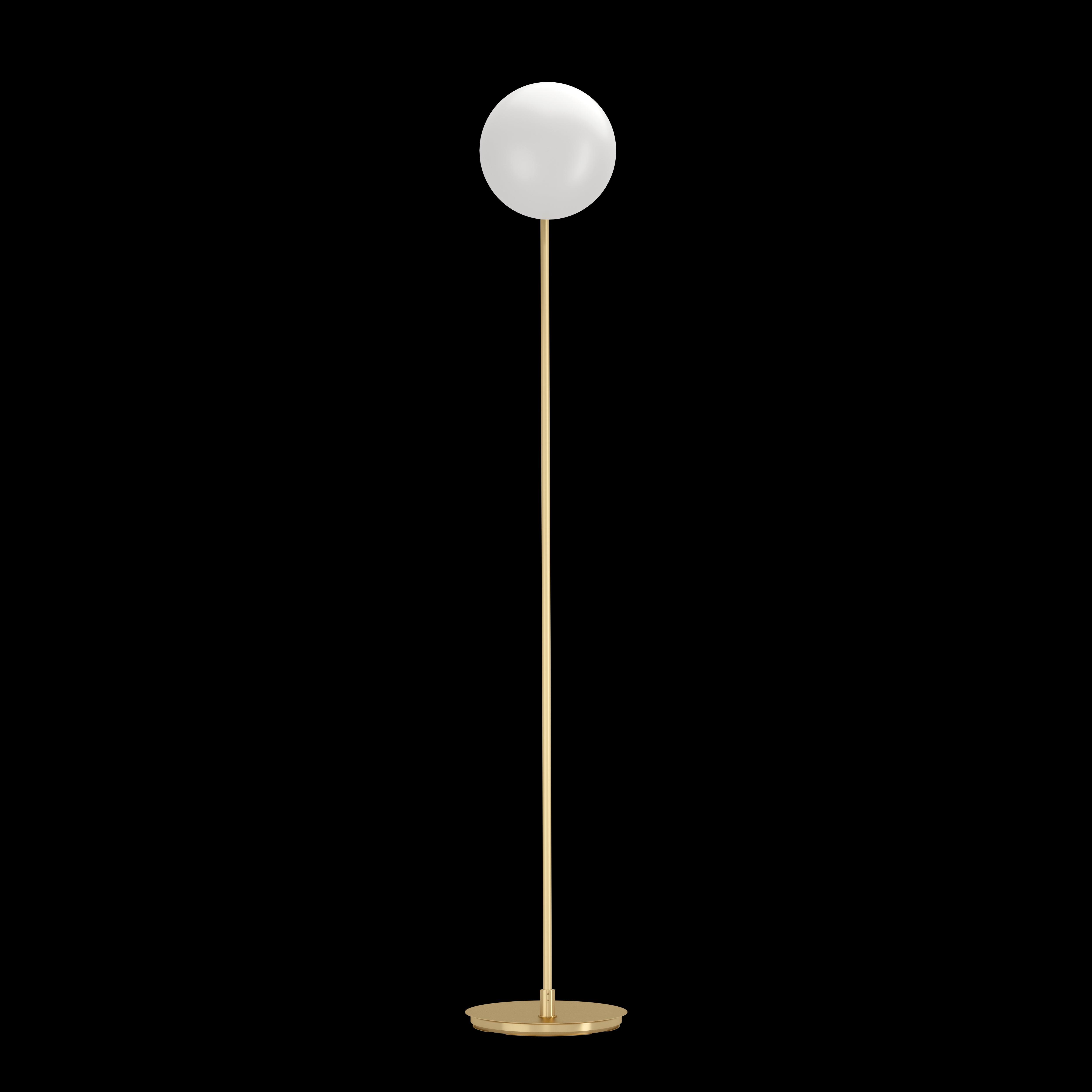 eglo rondo 4 brass floor lamp with opal glass ball shade living room image