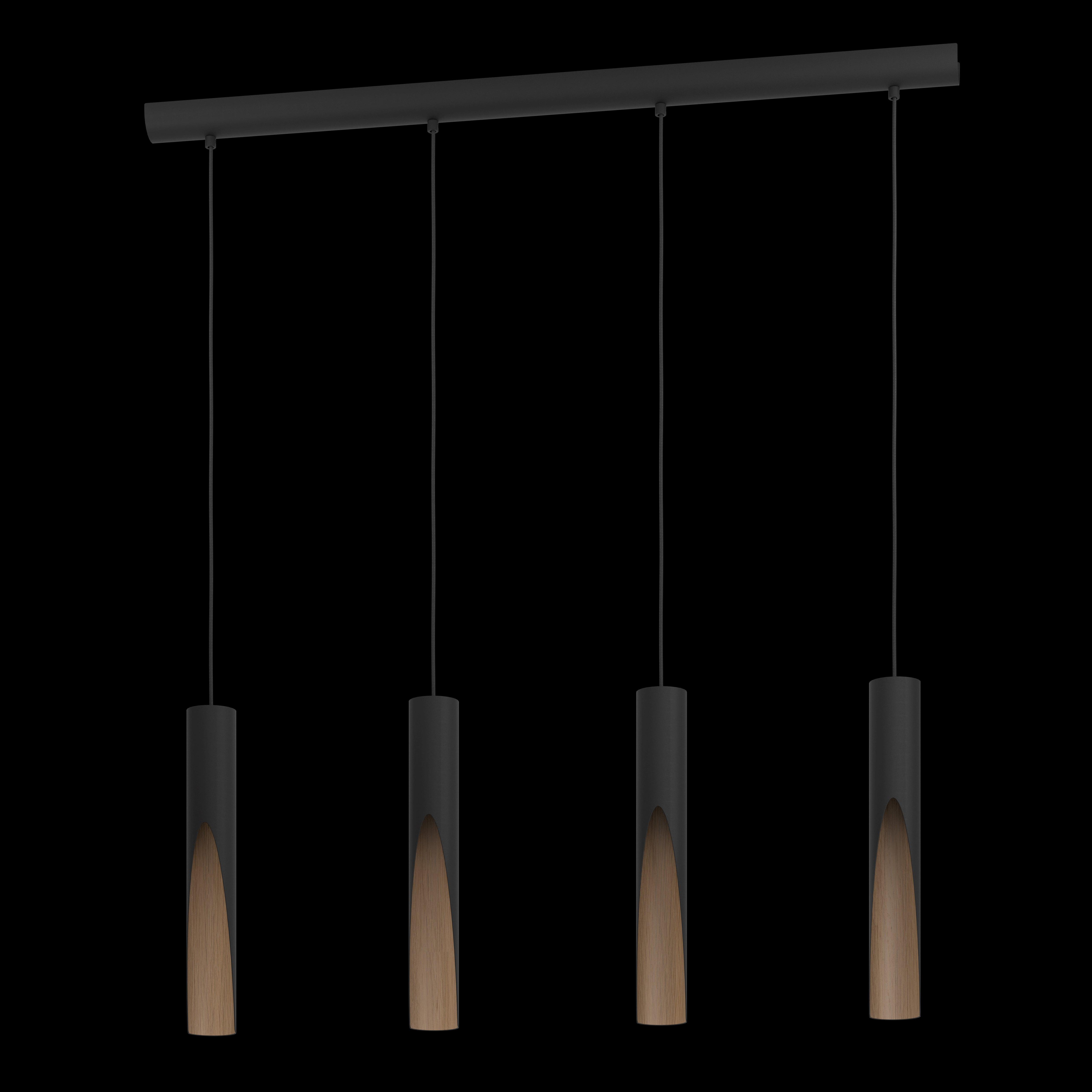 eglo barbotto 4 light black brown metal pendant living room image