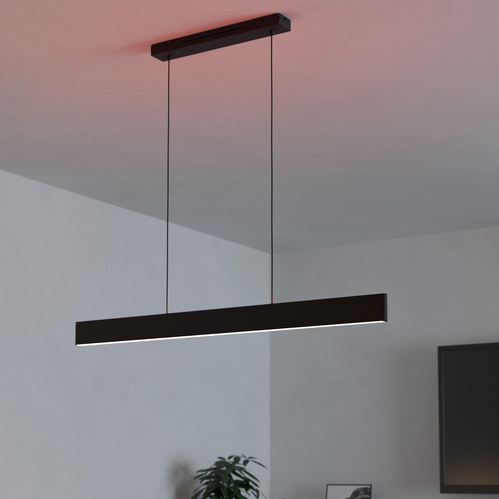 eglo connect andreas z smart led black bar ceiling pendant living room image