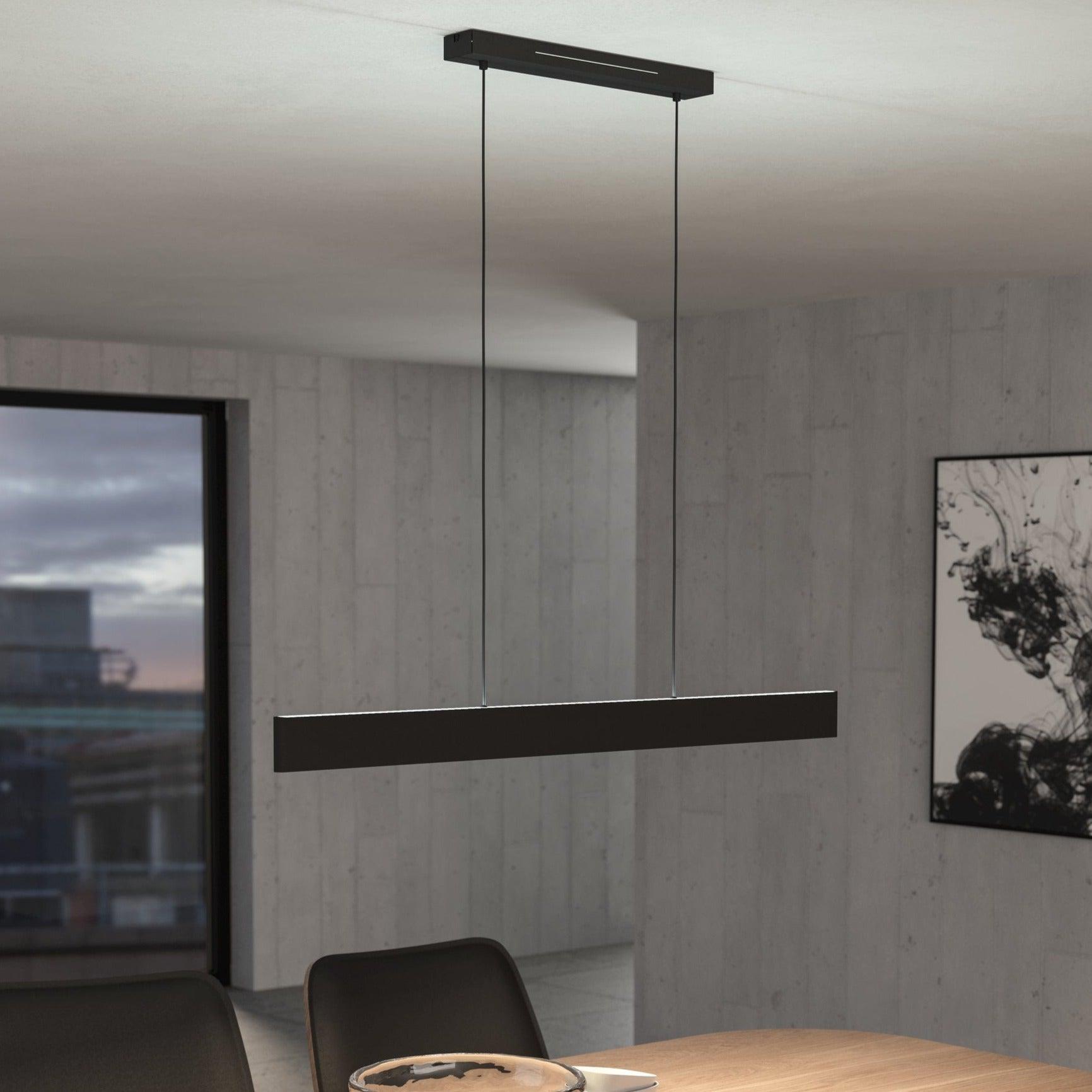 eglo connect andreas z smart led black bar ceiling pendant