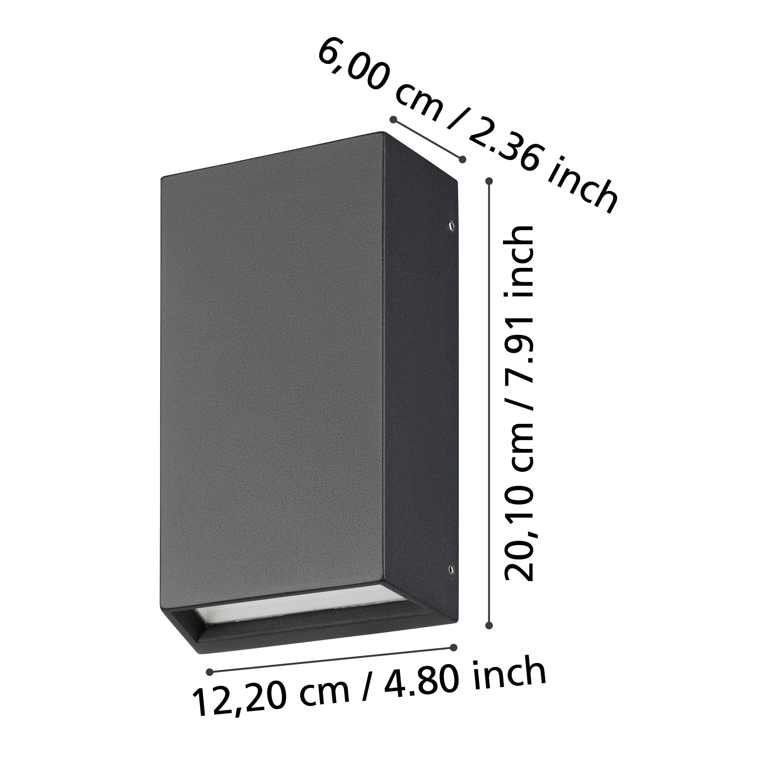 eglo spongano ip65 black outdoor wall light living room image