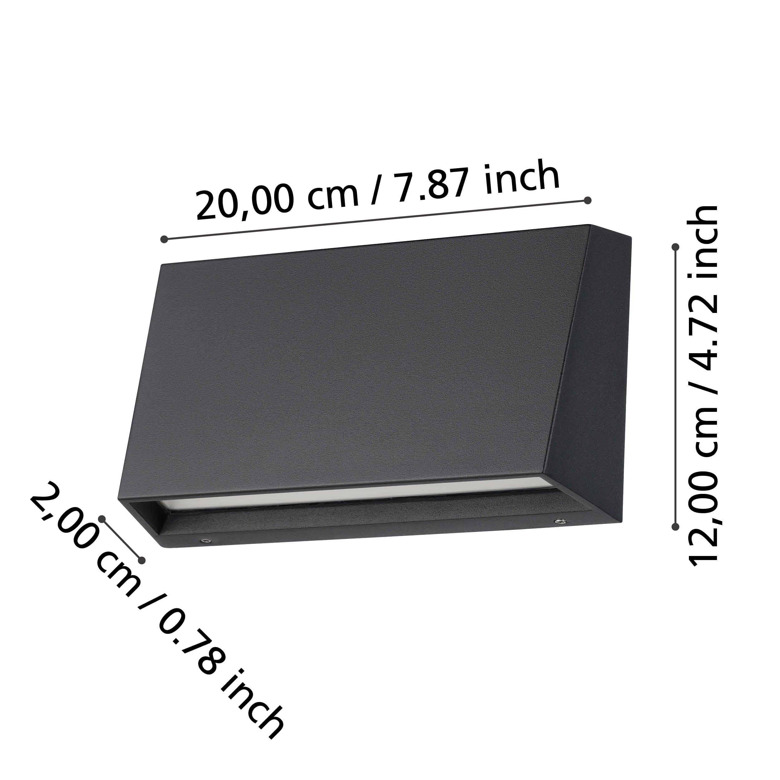 eglo spongano black outdoor angular wall light ip65 kitchen lighting