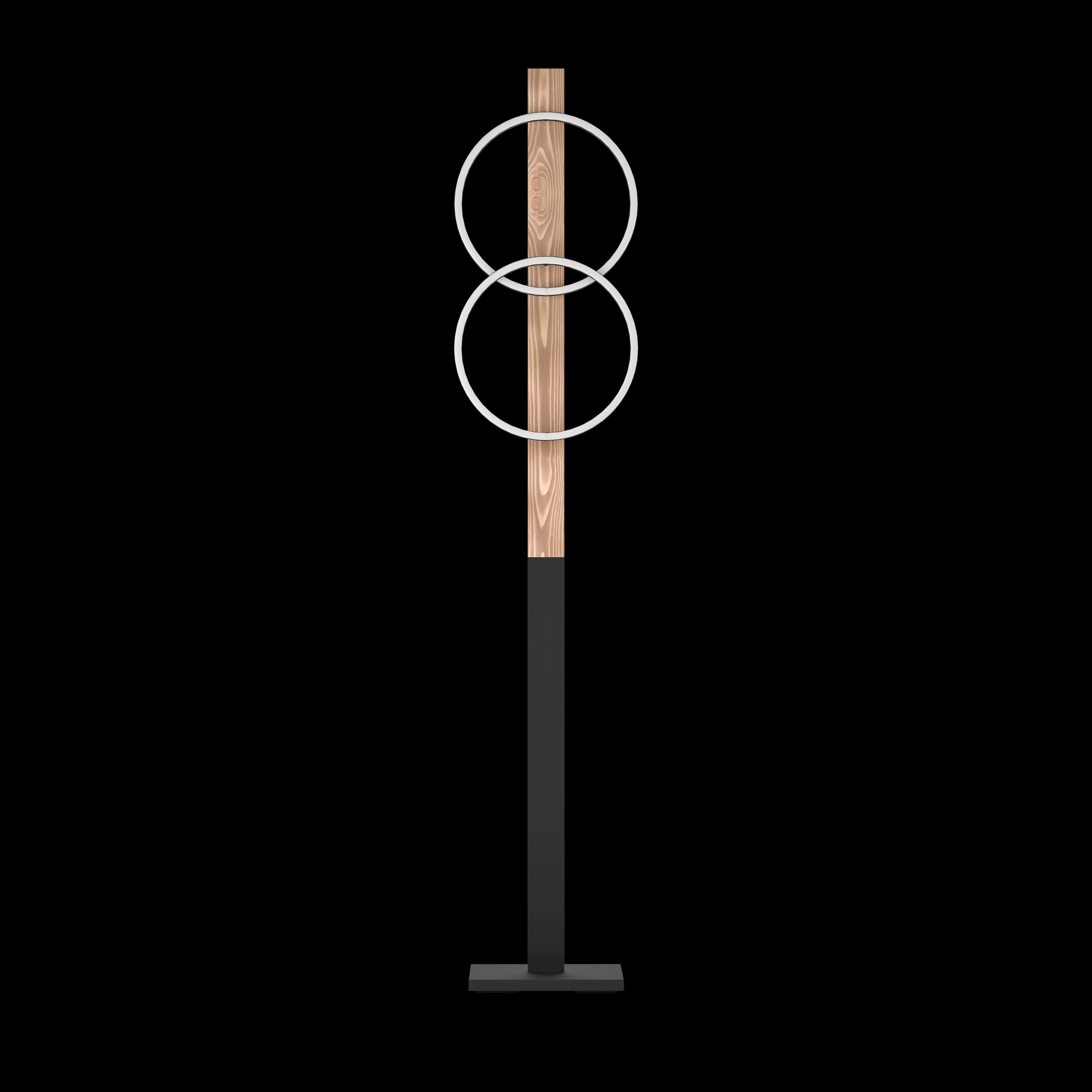 eglo boyal led flamed wood black metal floor lamp living room image