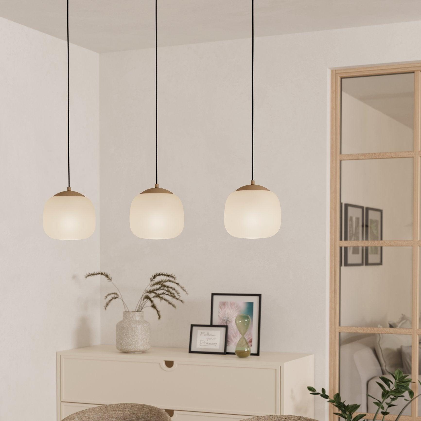 eglo cominio 3 light sand glass ceiling pendant