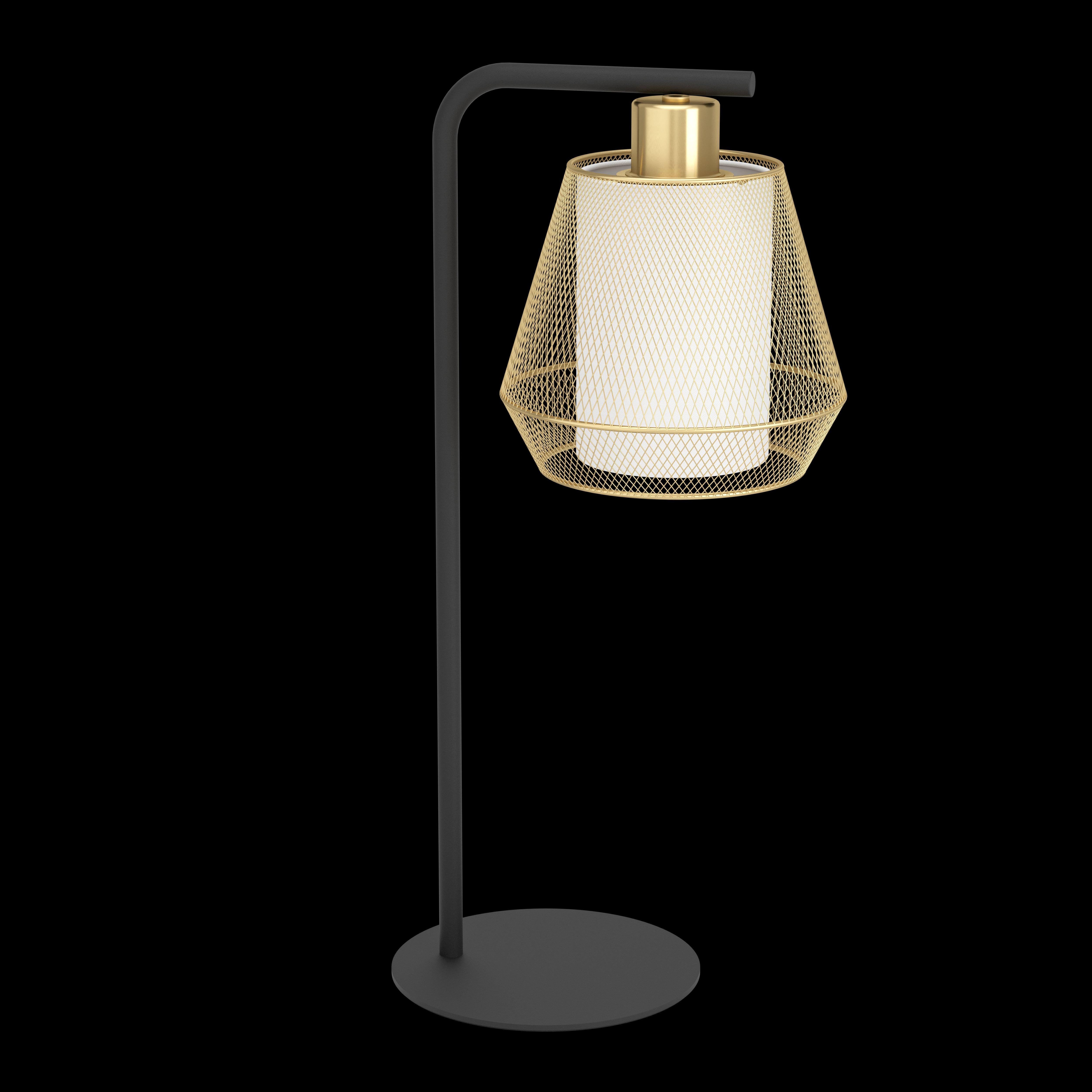 eglo ciudadela black brass wire shade table lamp living room close up