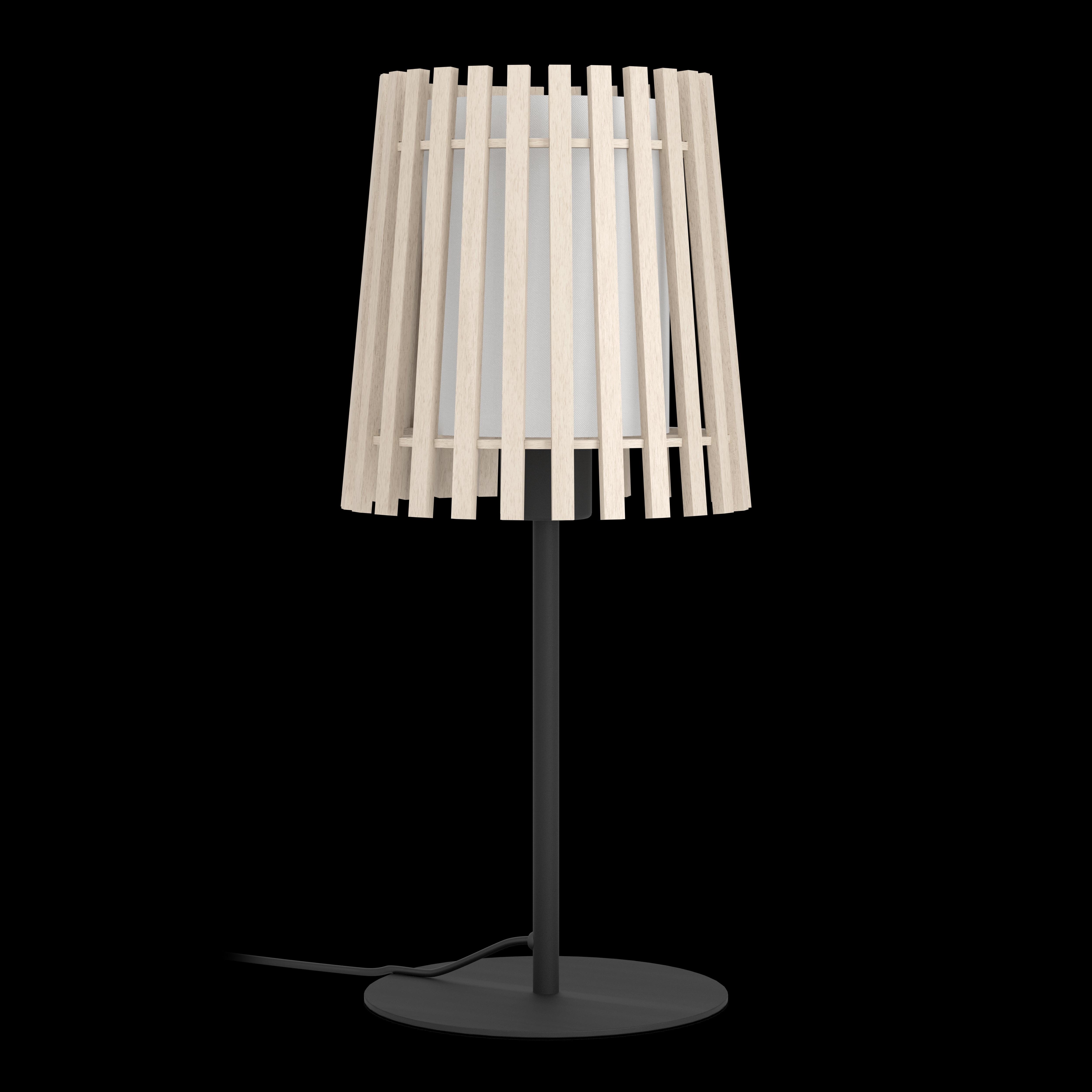 eglo fattoria black table lamp wooded slat shade kitchen lighting