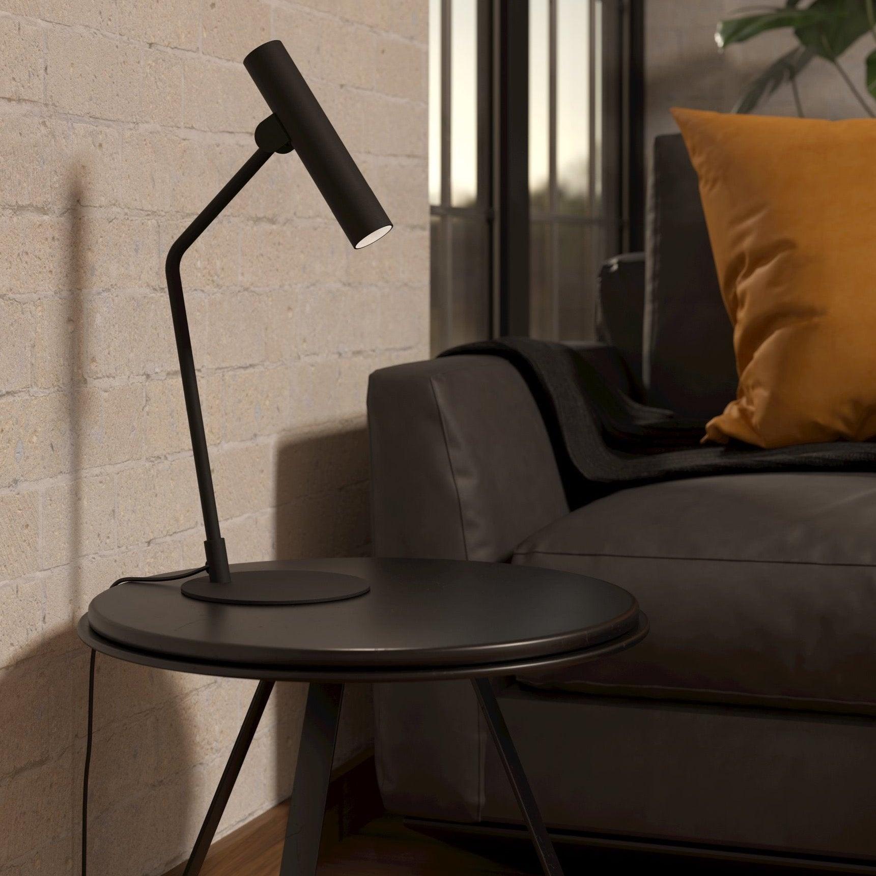 eglo almudaina black led modern table lamp