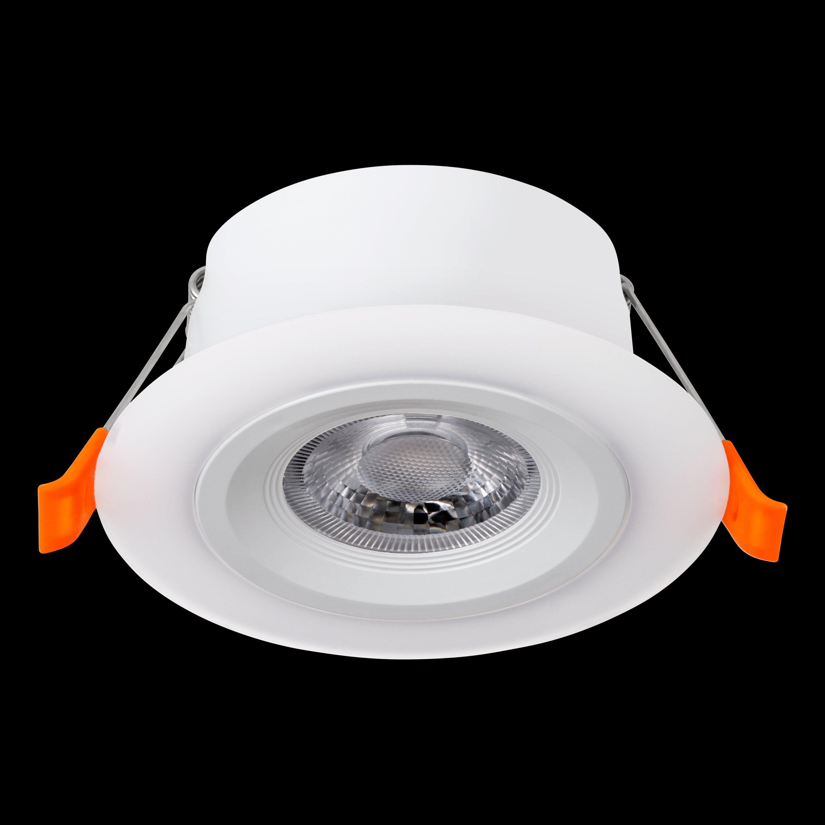 eglo calonge round white led recessed ceiling spot light living room close up