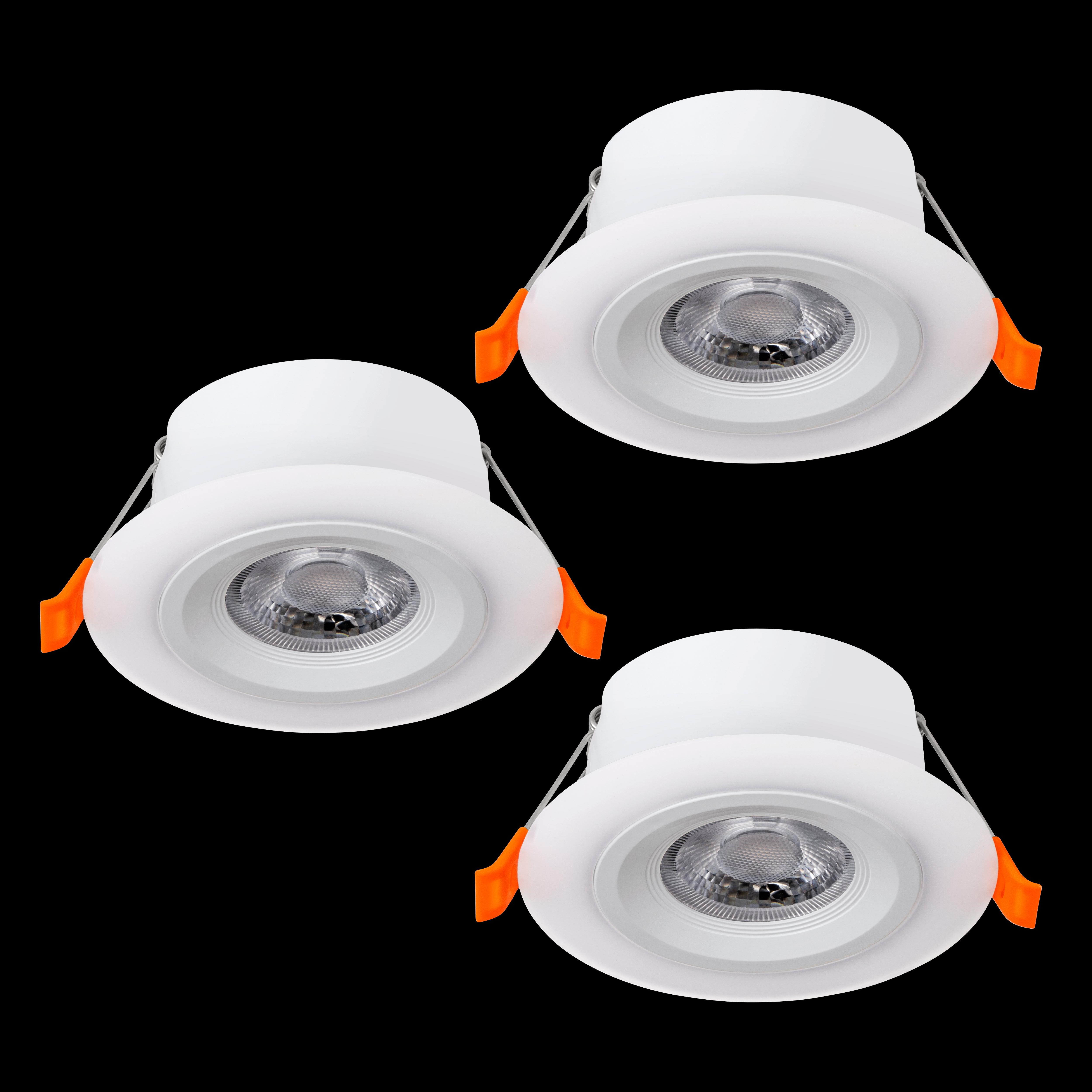 eglo calonge set of 3 white led recessed spot lights living room image