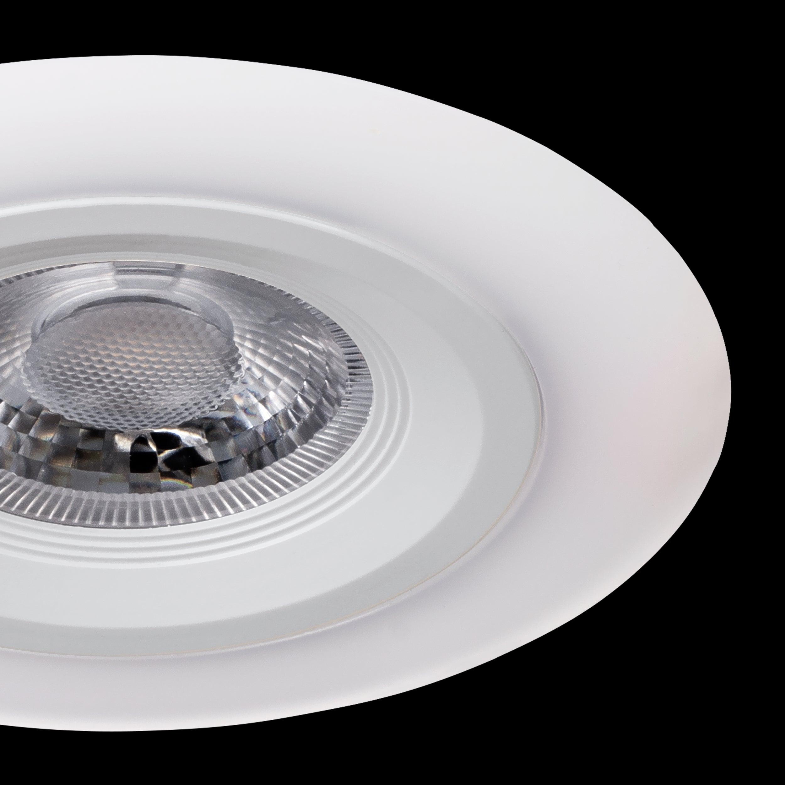 eglo calonge set of 3 white led recessed spot lights living room close up