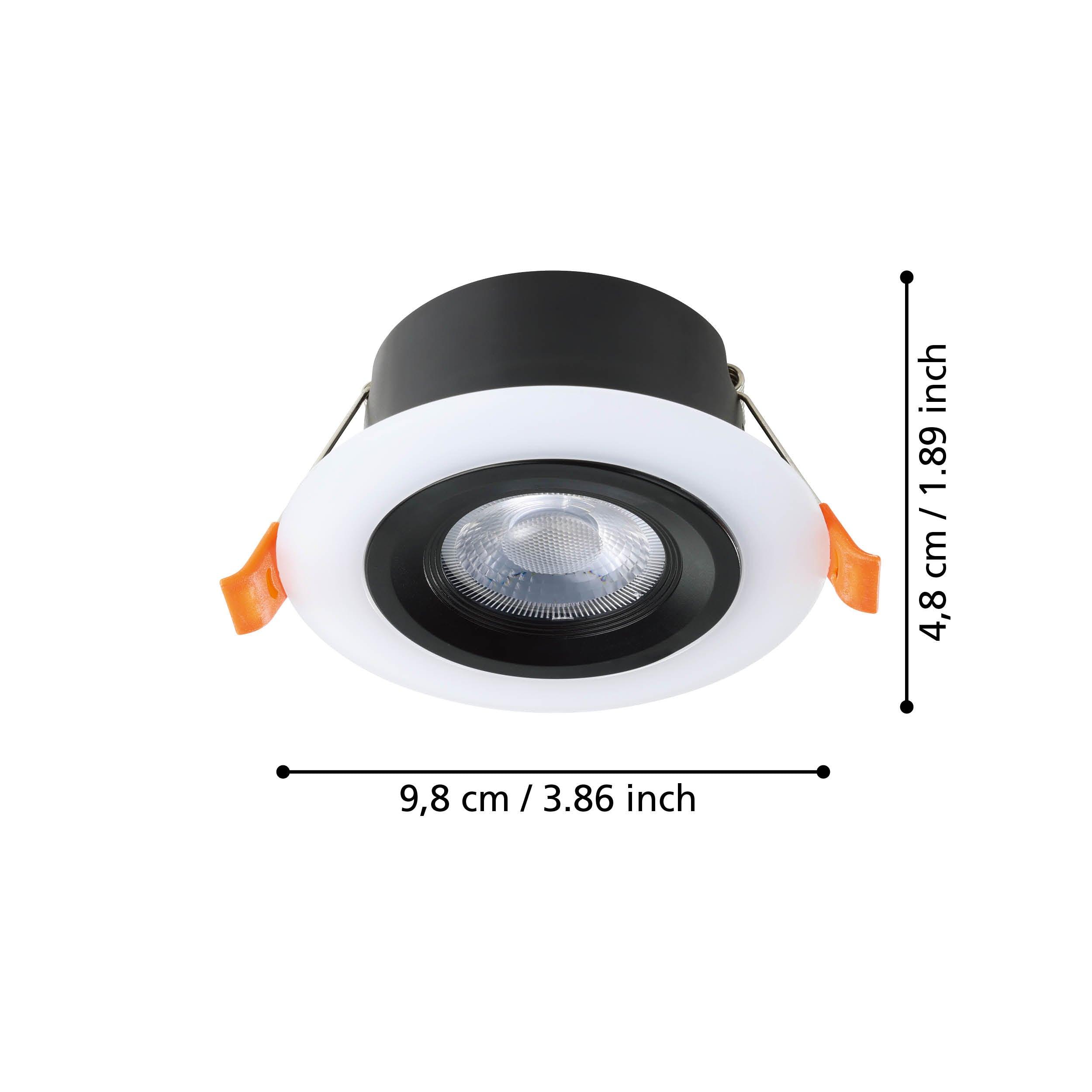 eglo calonge set of 3 black white led recessed spot lights kitchen lighting