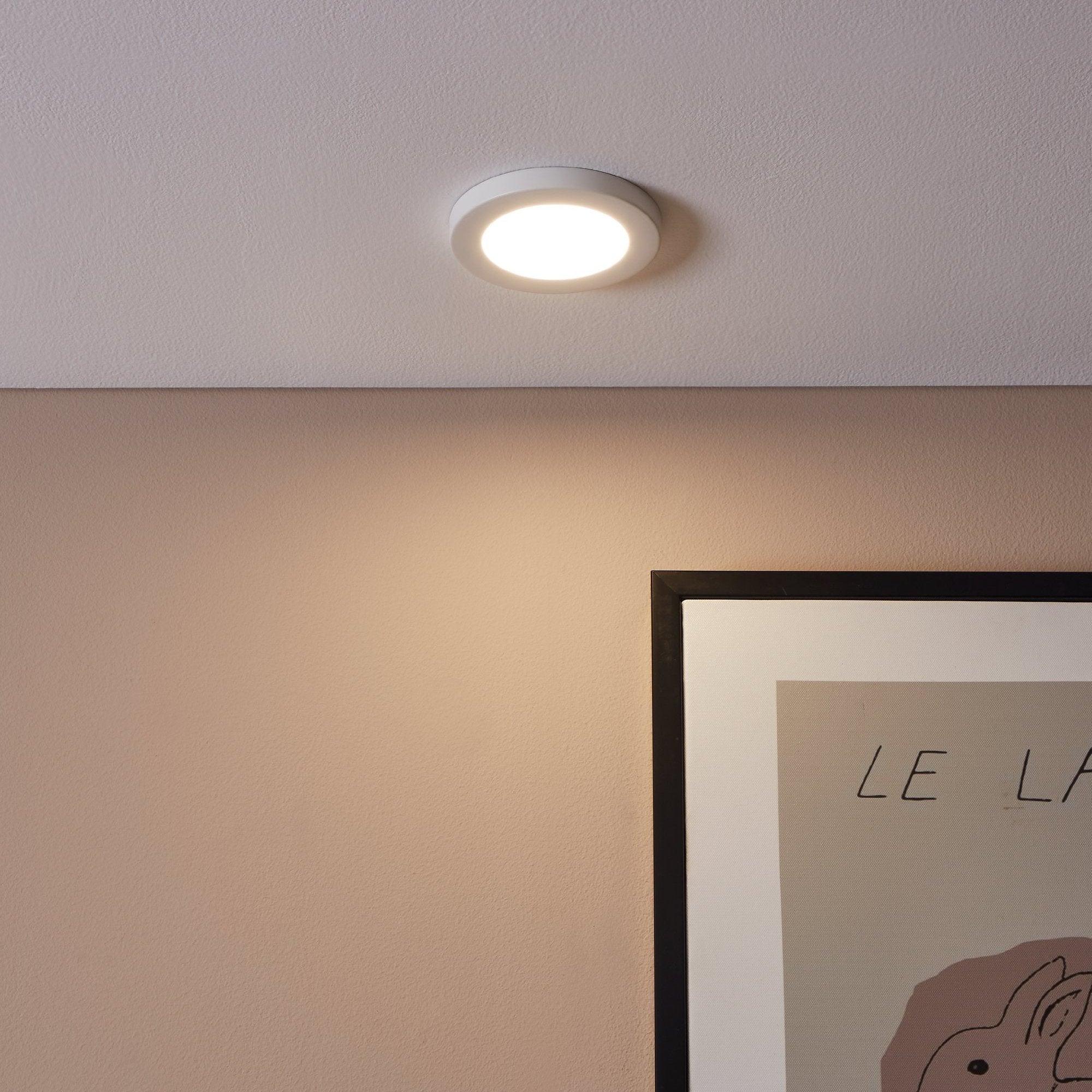 eglo fueva flex white plastic led recessed ceiling light 11 7cm