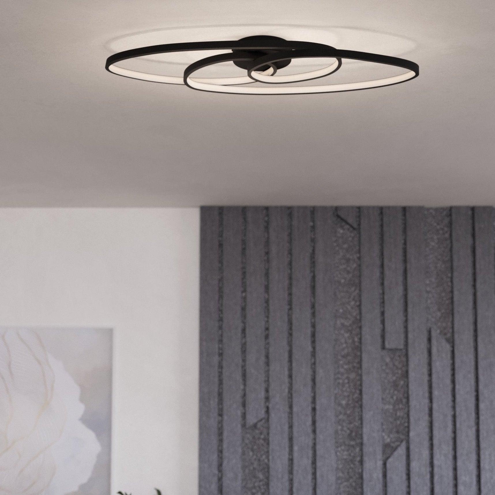 eglo gianella led black ceiling flush