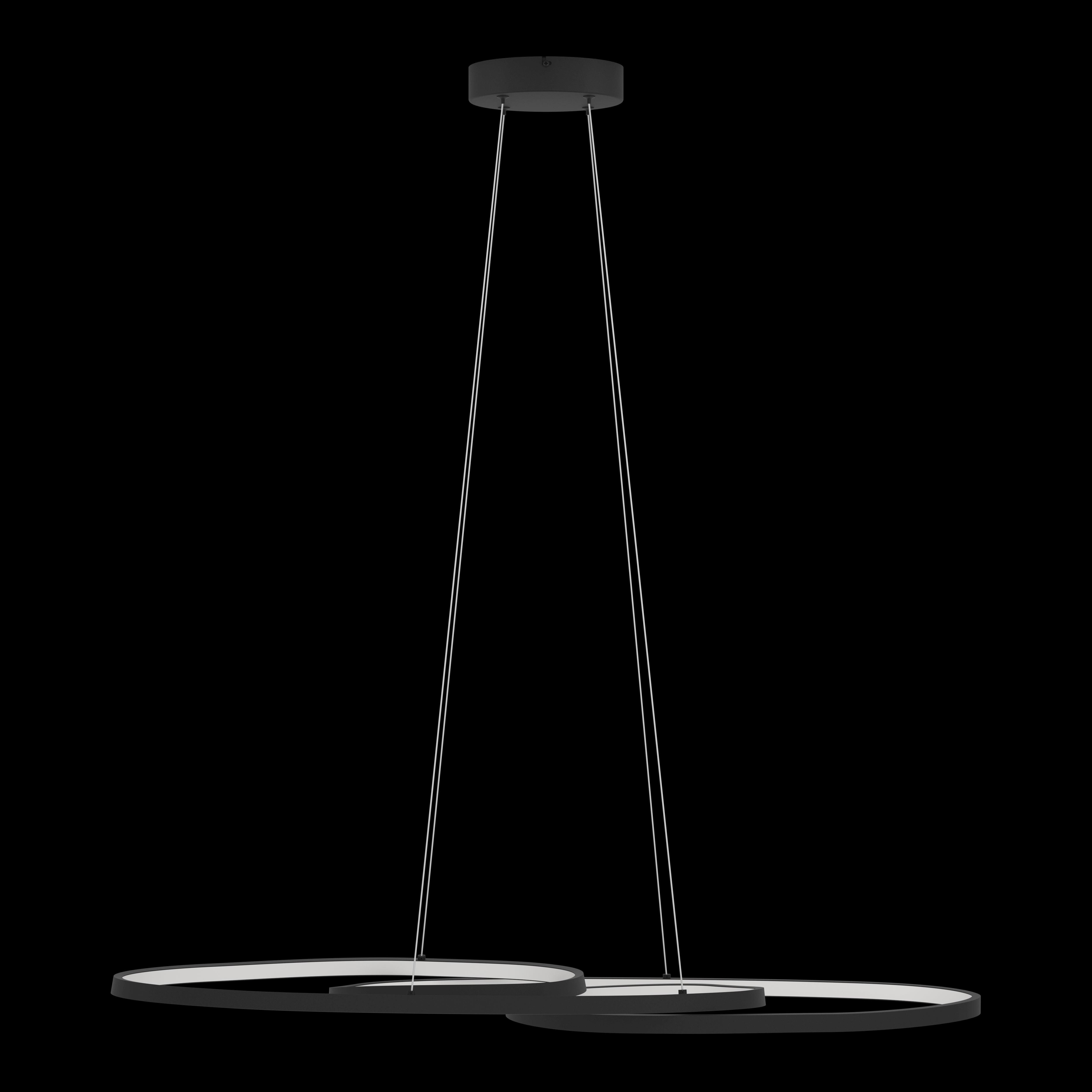 eglo gianella led black metal curved ceiling pendant living room image