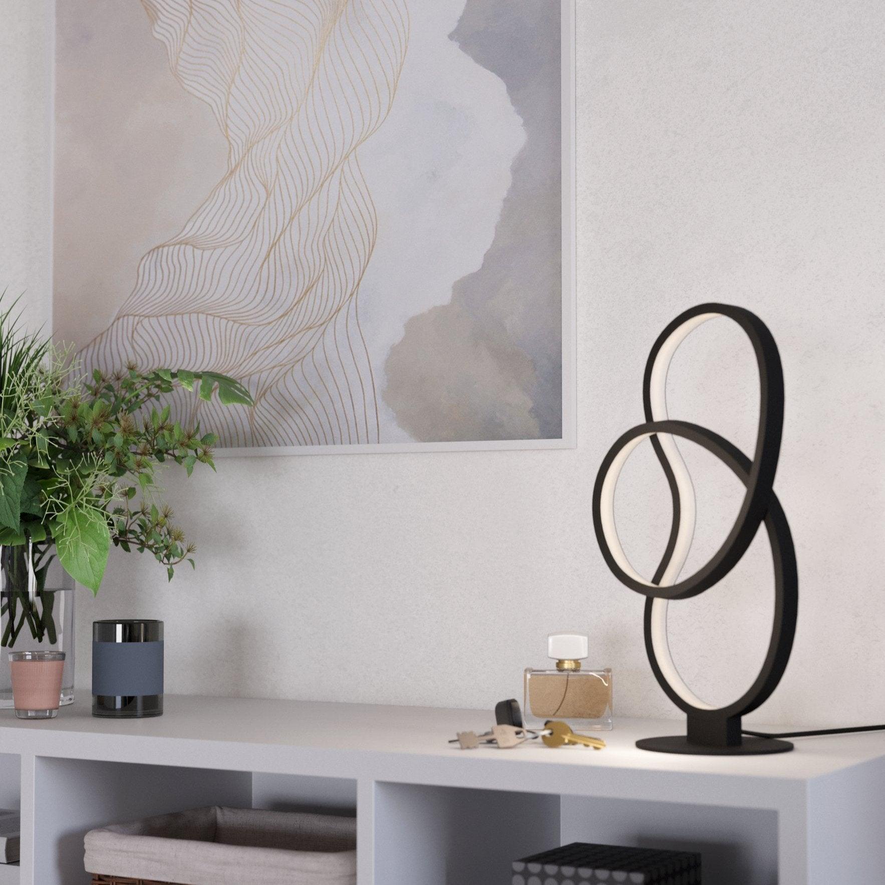 eglo gianella black led modern table lamp