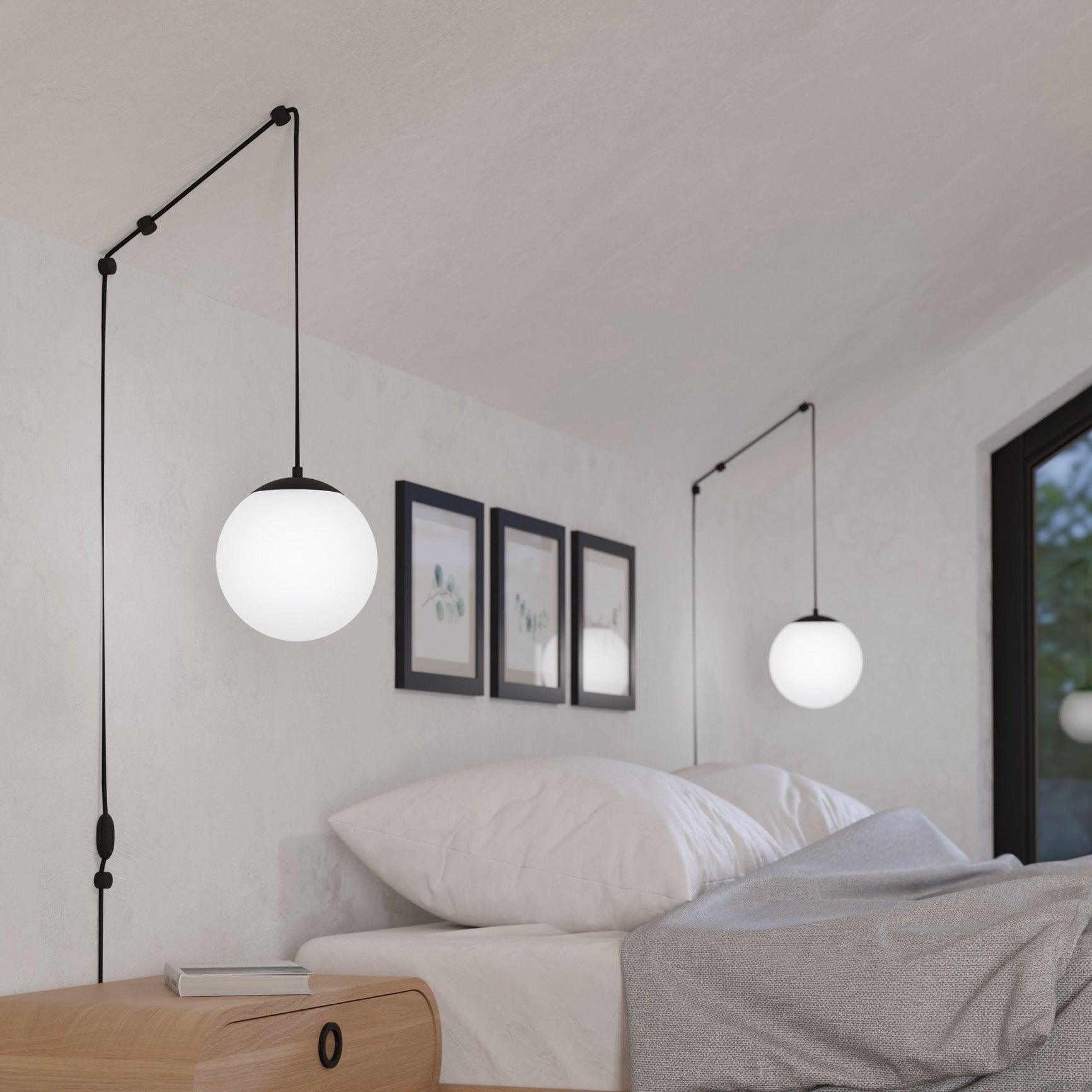 eglo rondo 3 spherical opal white ceiling pendant