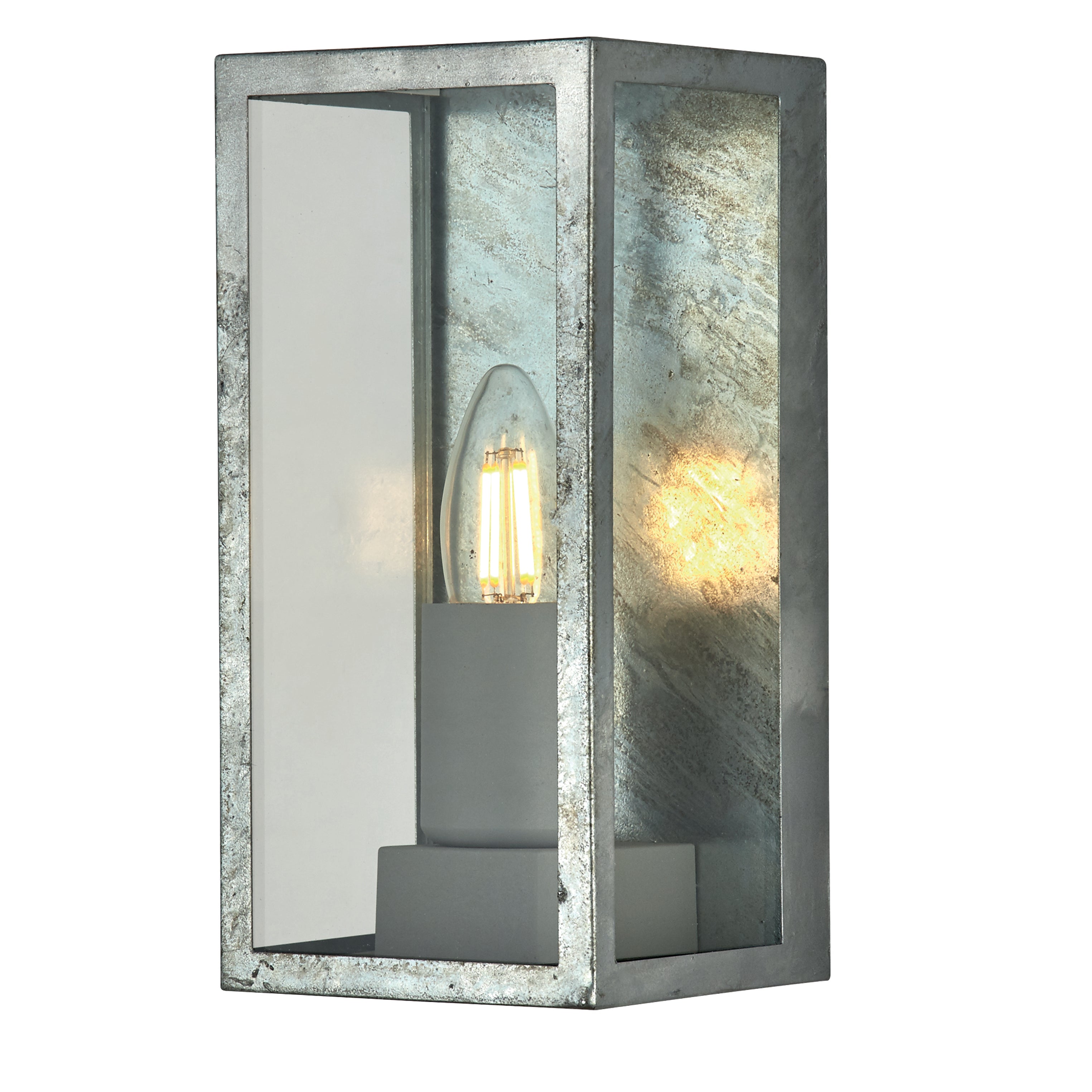 Searchlight Box II Outdoor IP44 Galvanised Silver Wall Light