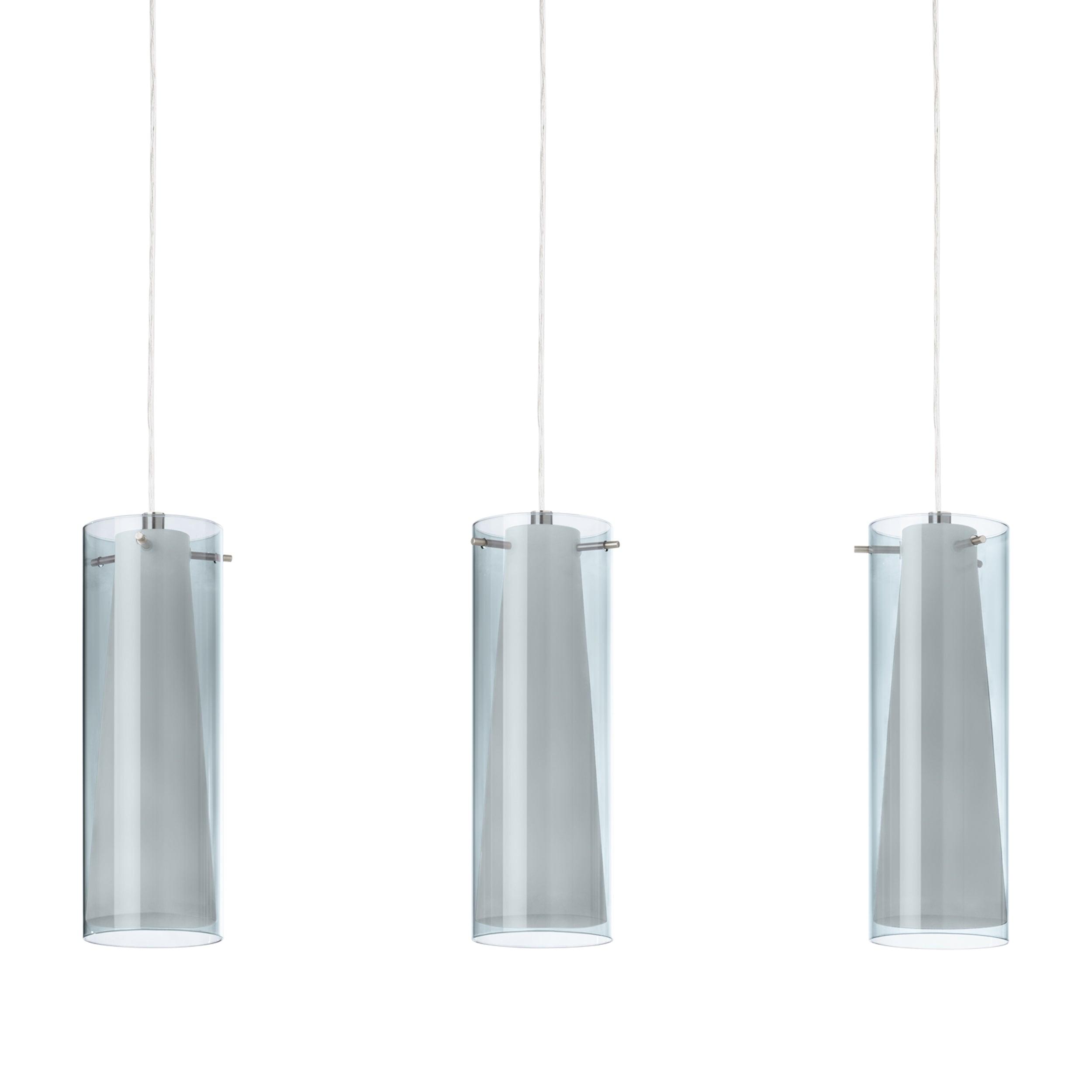eglo pinto nero 3 light chrome smoked opal glass pendant Kitchen Lighting Close Up
