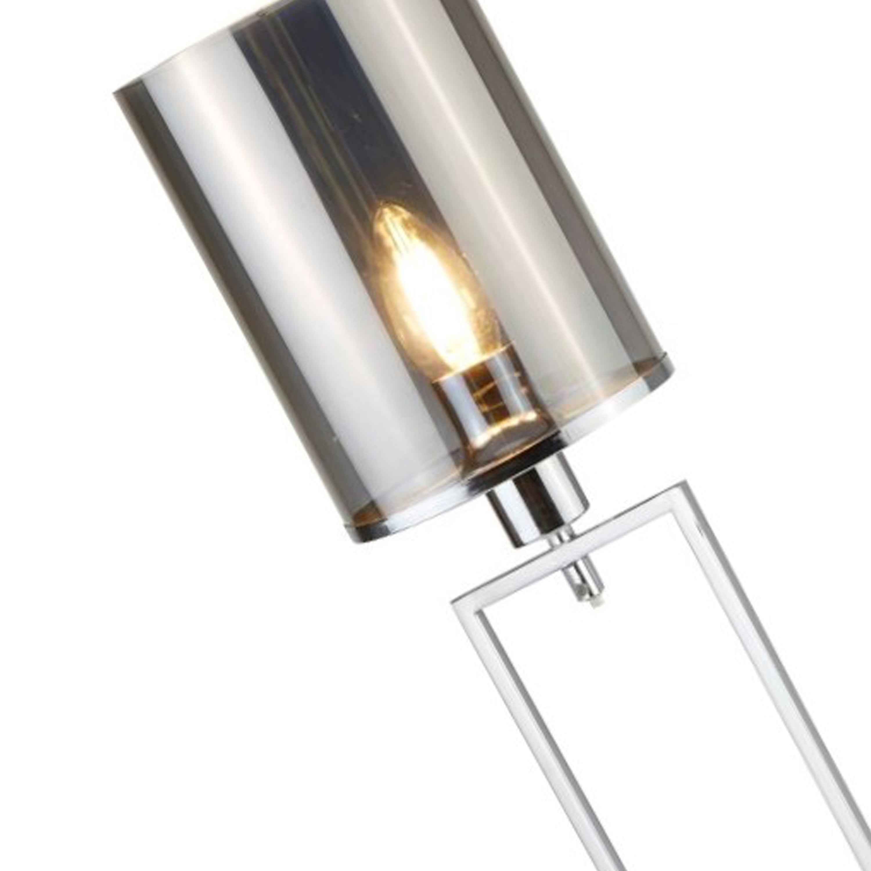 Searchlight Catalina Floor Lamp - Chrome Metal & Smoked Glass