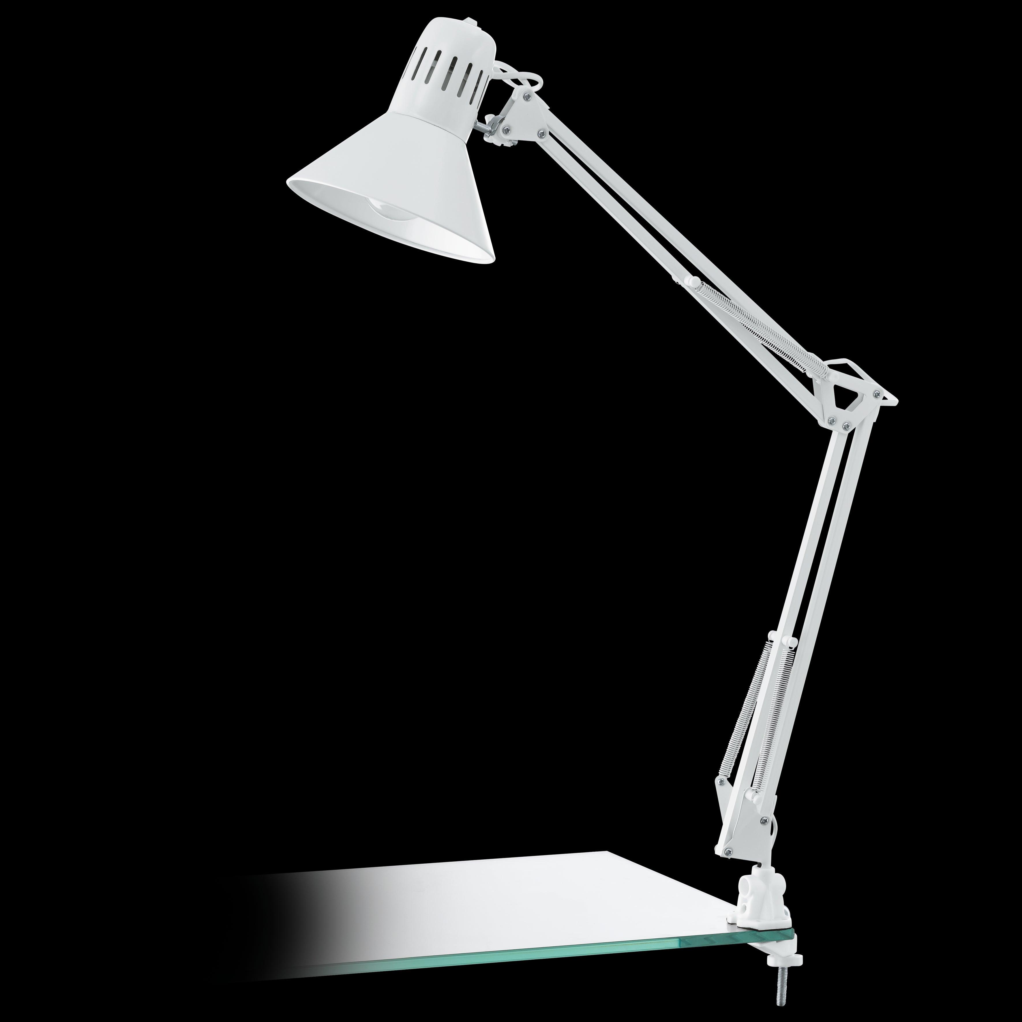 eglo firmo clip on white adjustable table lamp living room image