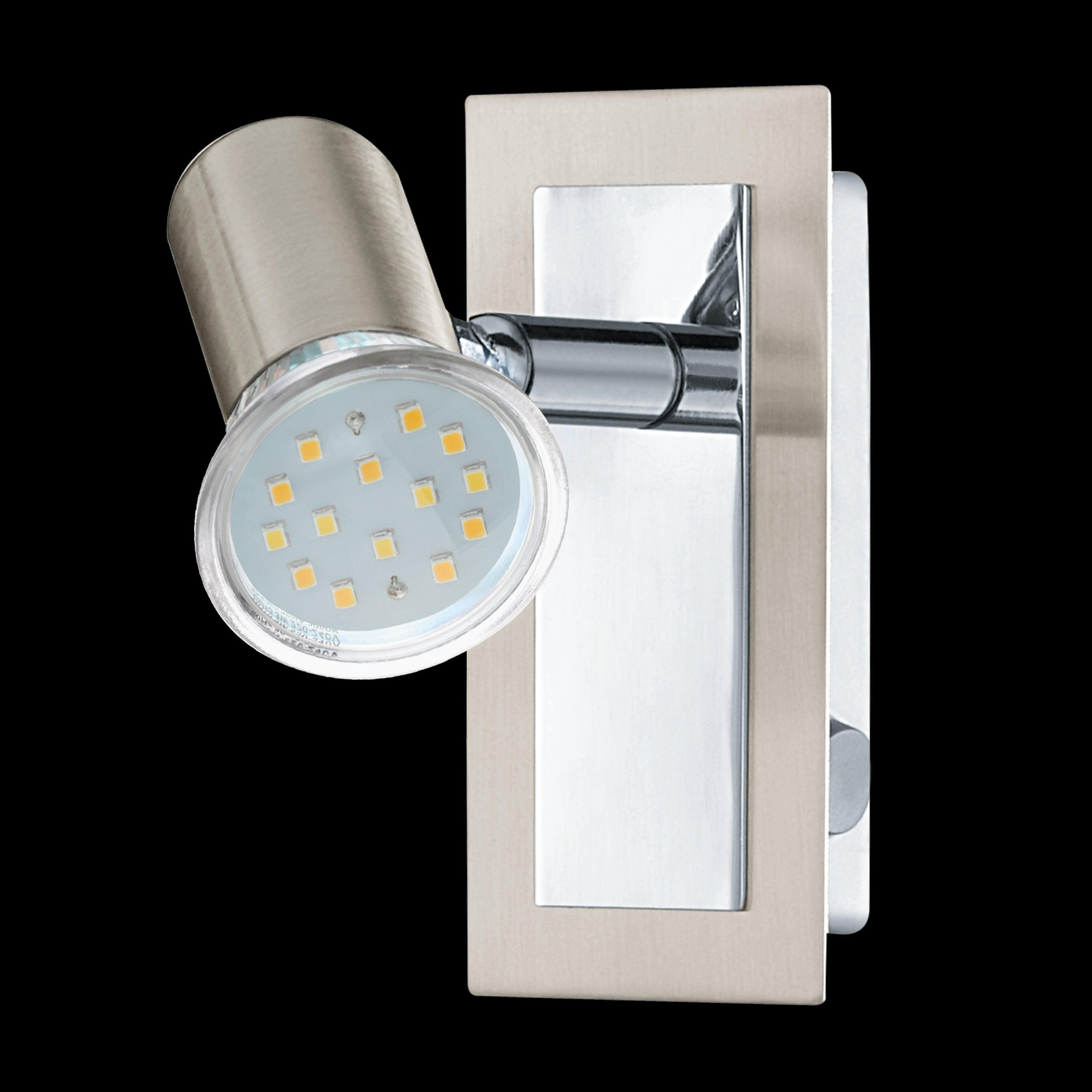 eglo rottelo nickel chrome wall spotlight