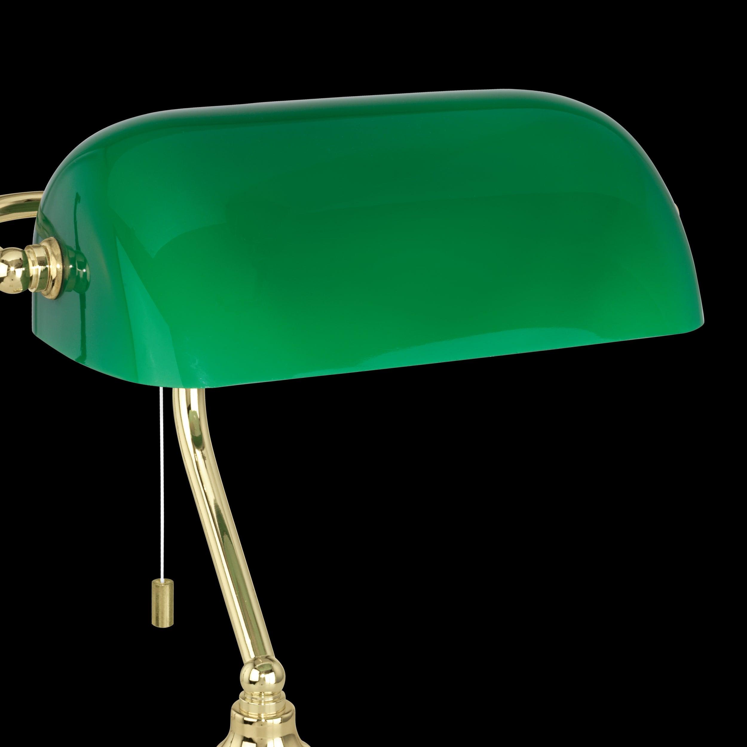 eglo banker brass bankers table lamp green shade Kitchen Lighting Close Up