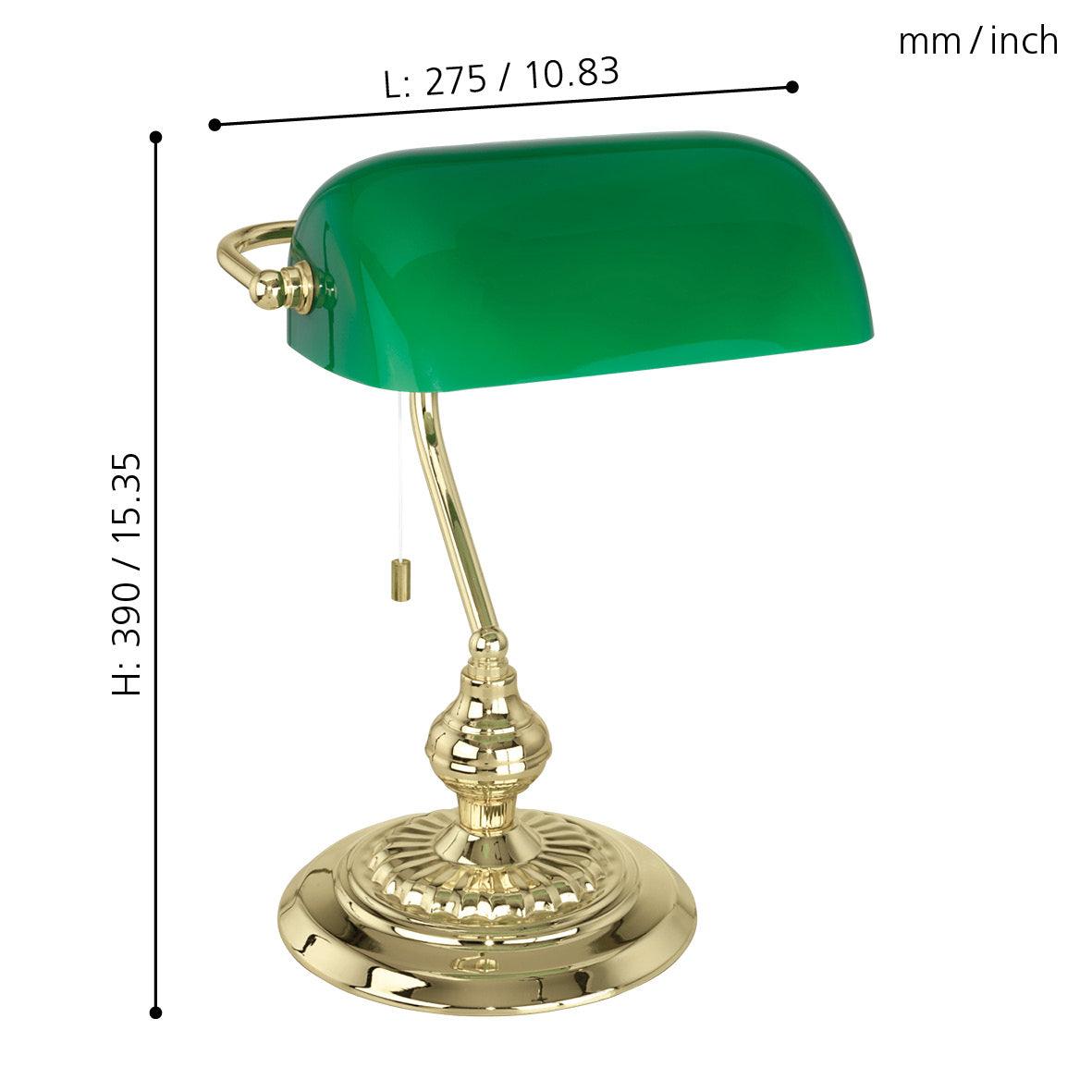 eglo banker brass bankers table lamp green shade kitchen lighting