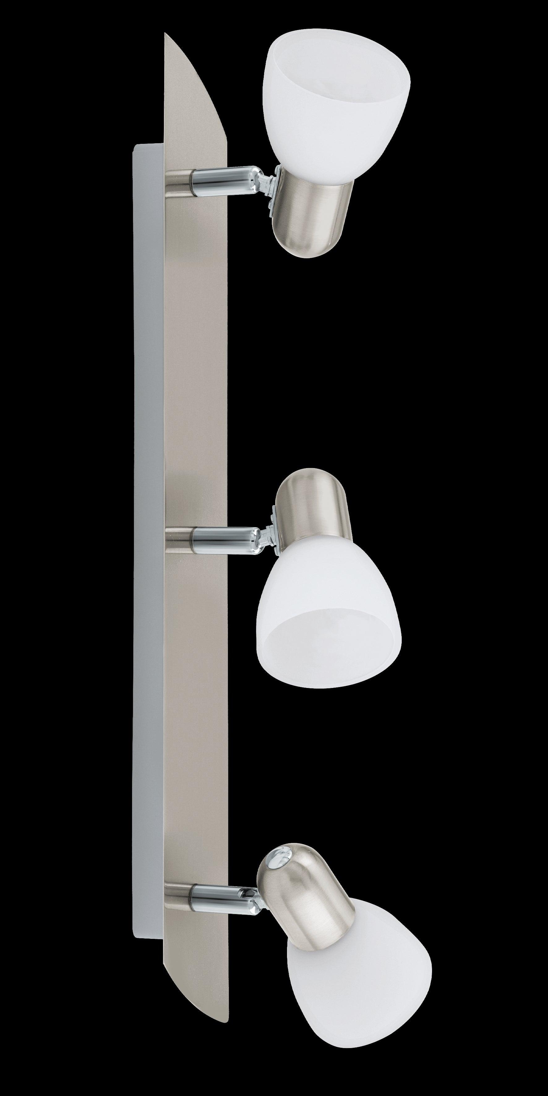 eglo enea nickel satin glass 3 light bar spotlight Kitchen Lighting Close Up