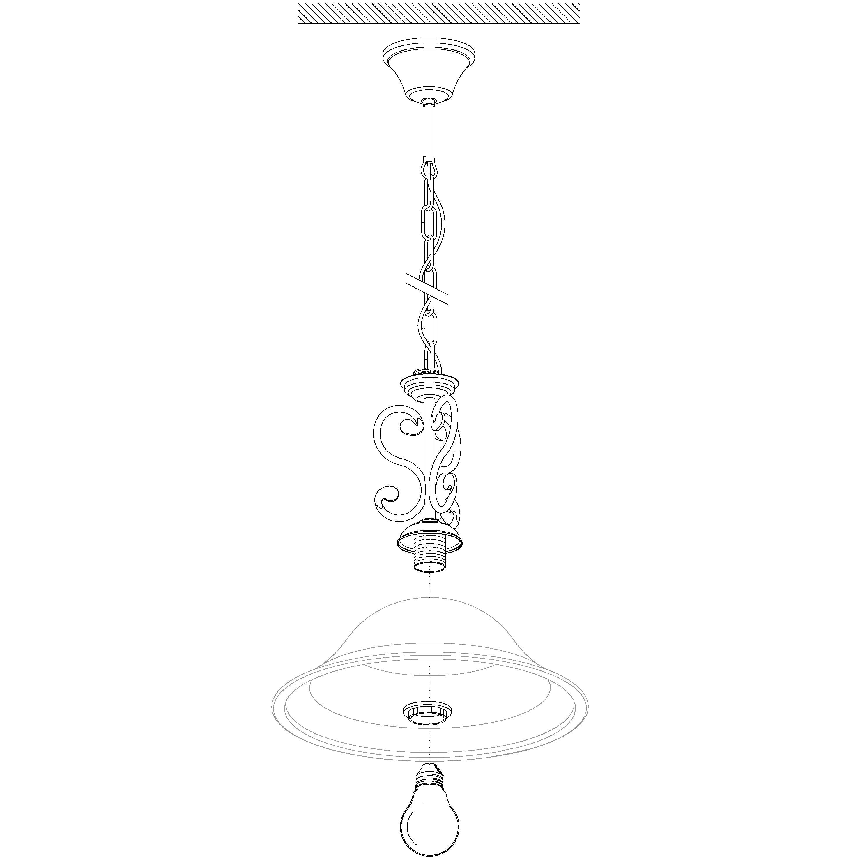 eglo murcia white alabaster black metal chain ceiling pendant Kitchen Lighting Close Up