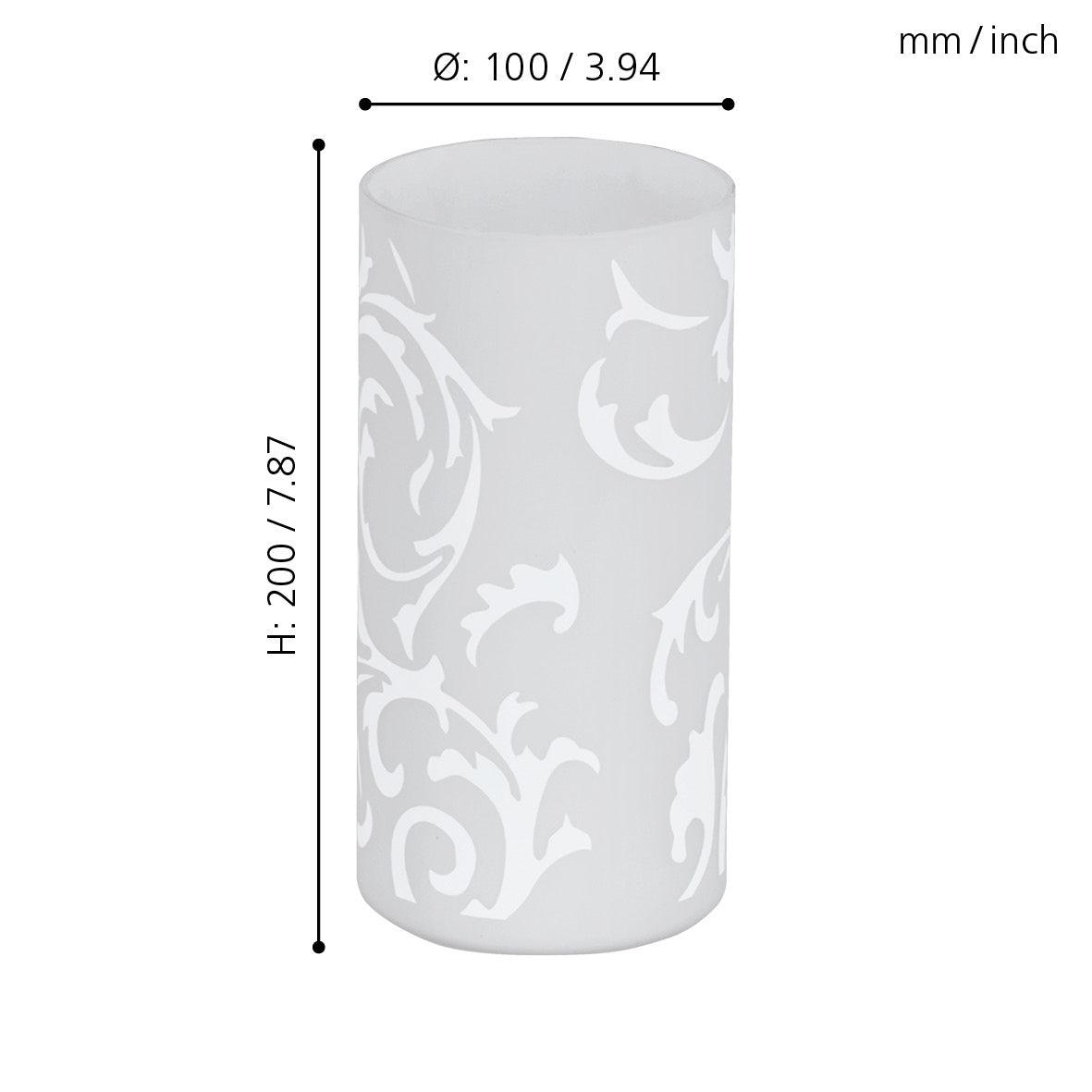 eglo geo white glass floral table lamp living room close up