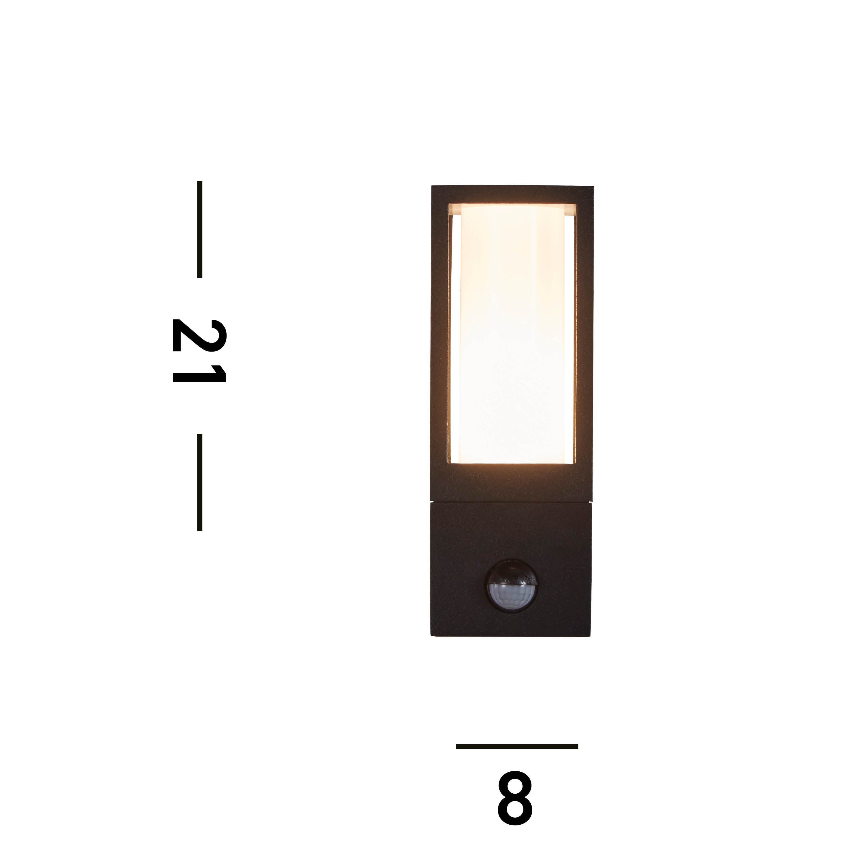 Searchlight Avenue Outdoor Black PIR Wall Light