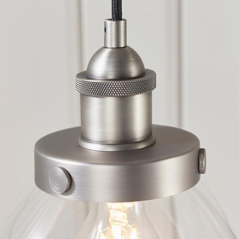 Hansen Brushed Silver Pendant Light-WAREHOUSE-40-290626