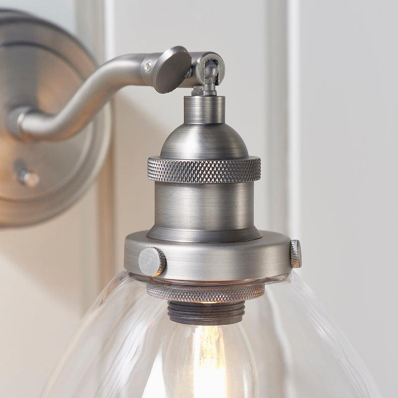 Hansen Brushed Silver Wall Light-WAREHOUSE-40-290626