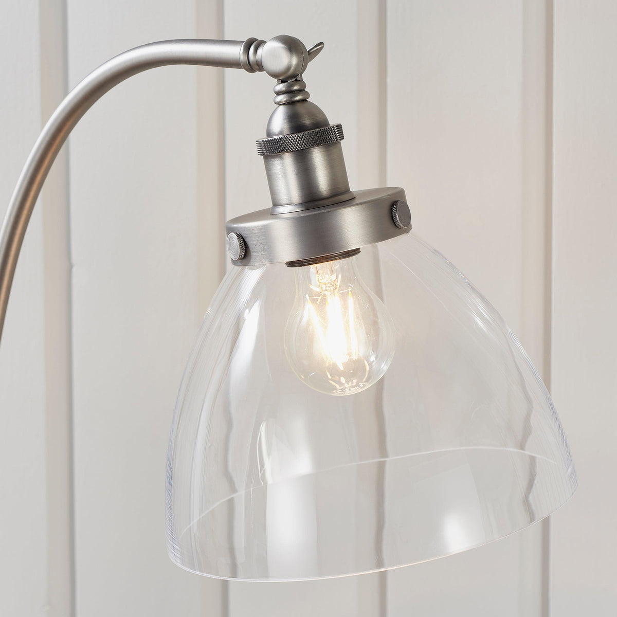 Hansen Brushed Steel Floor Lamp-OB-180926