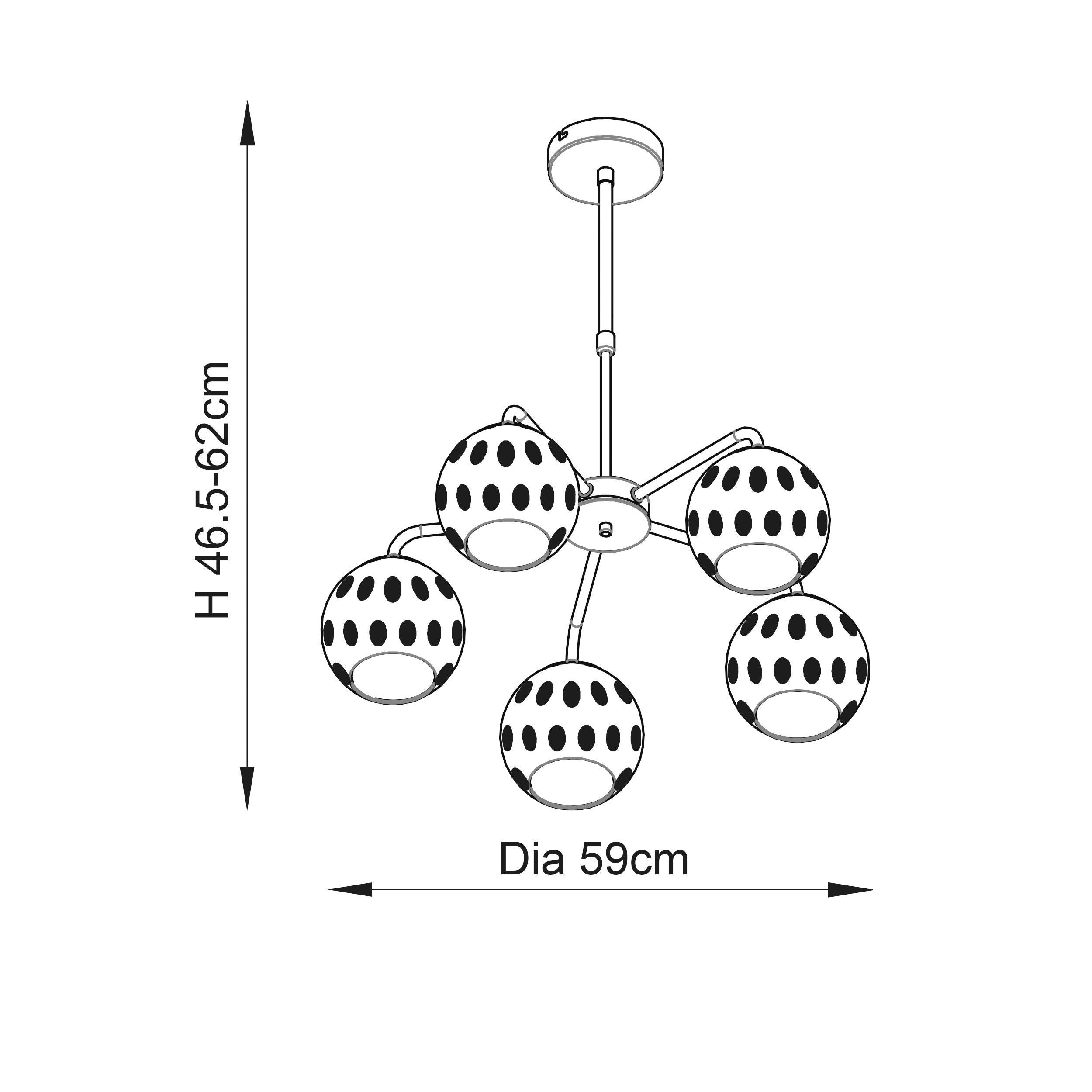 Endon Dimple 5 Light Brass Finish Ceiling Pendant-Ceiling Pendant Lights-Endon Lighting Bedrooom Lighting close up Tiffany Lighting Direct