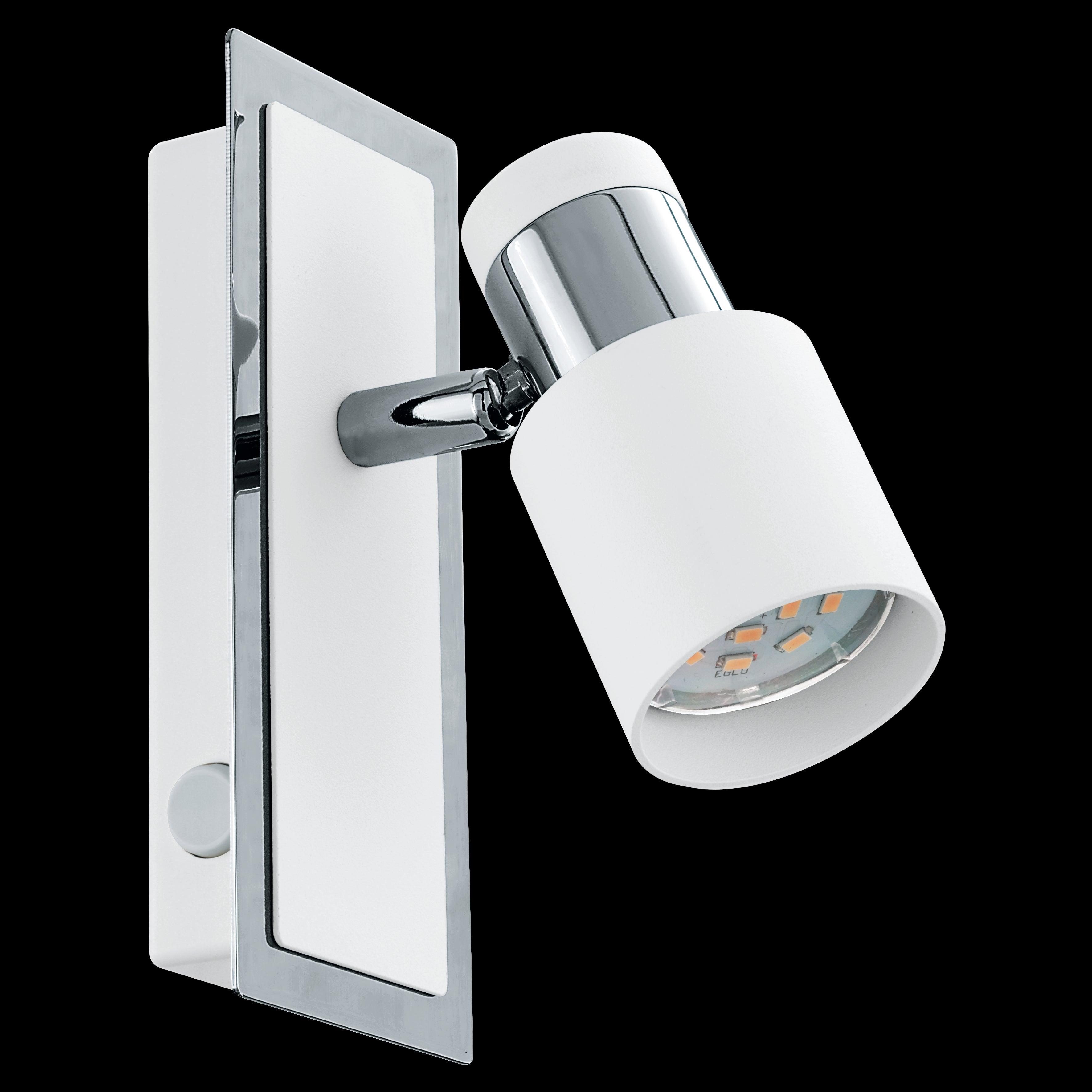 eglo davida chrome white wall spotlight