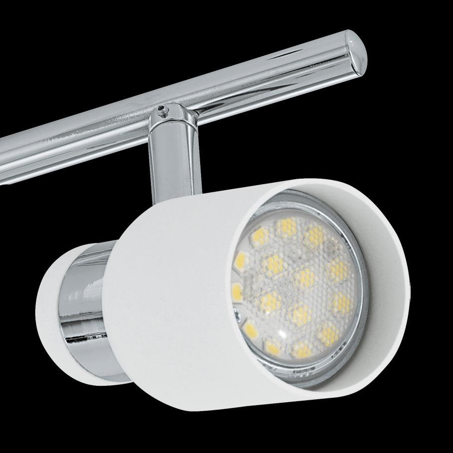 eglo davida chrome white 4 light bar spotlight bedroom lighting
