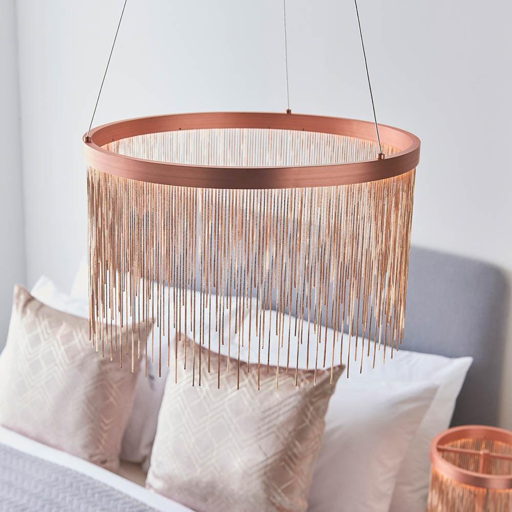 Endon Zelma 1 Light Copper Pendant Ceiling Light-warehouse-40