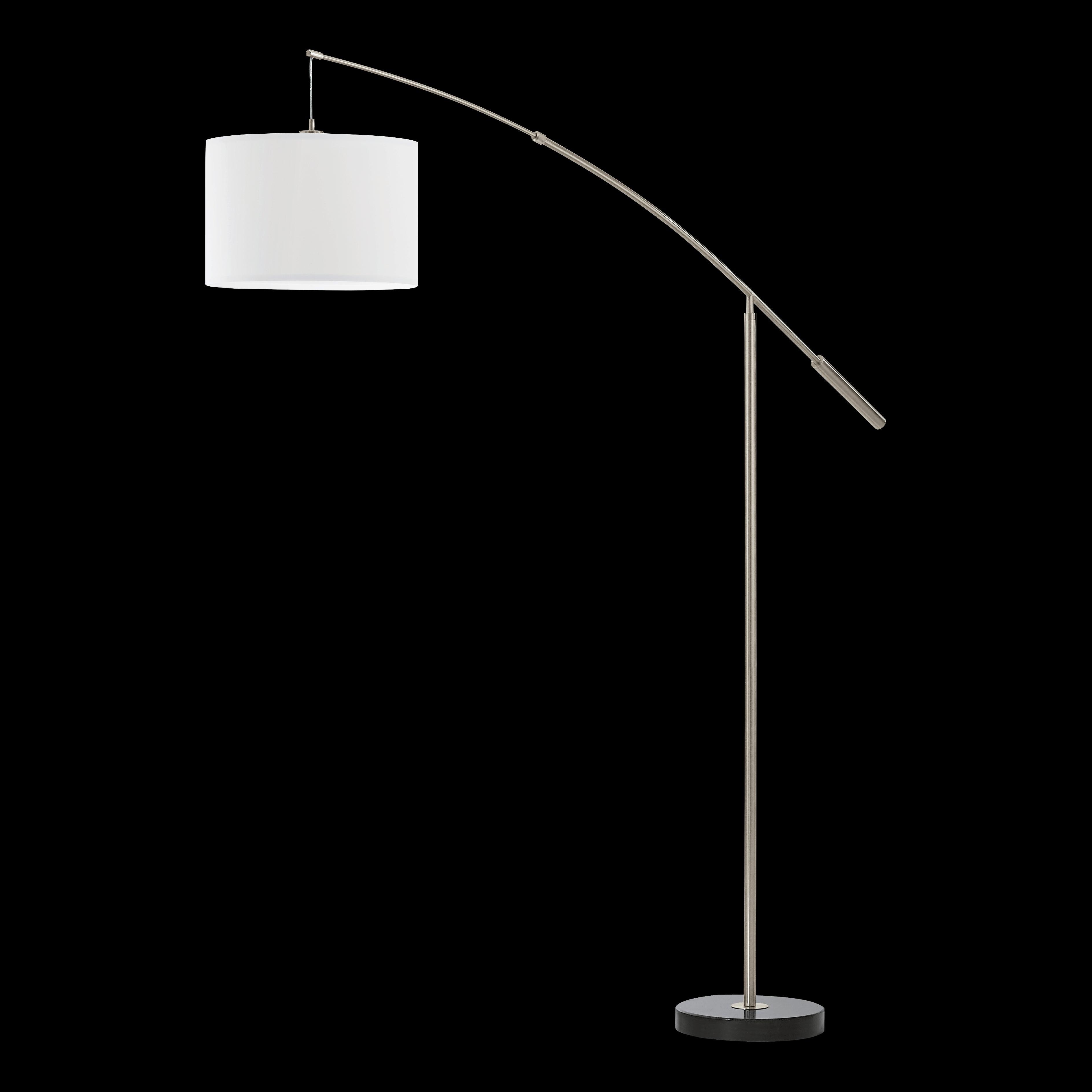 eglo nadina nickel boom arm floor lamp with white fabric shade kitchen lighting