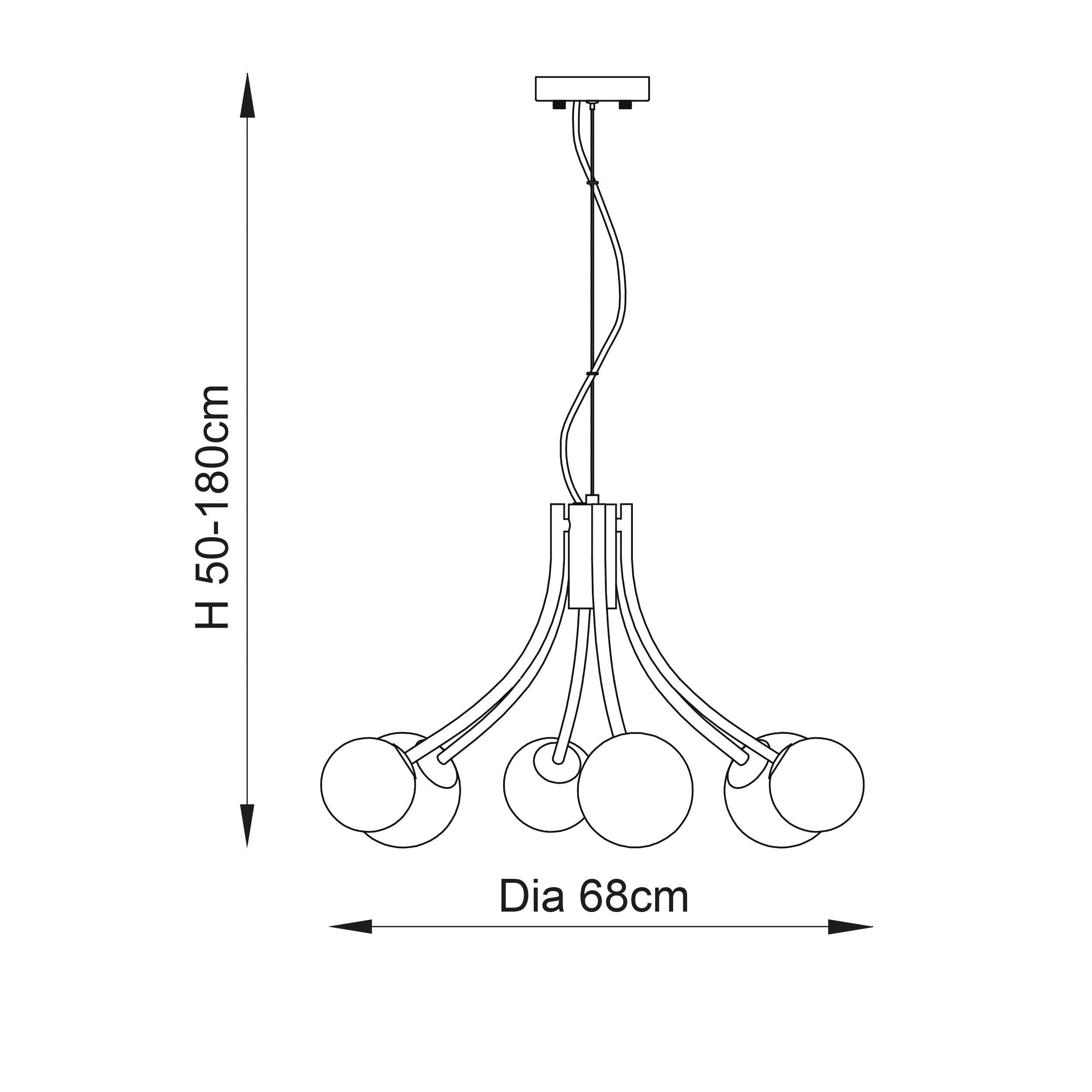 Endon Bloom Gold 6 light Ceiling Pendant Light - Opal Glass-Ceiling Pendant Lights-Endon Lighting Hallway Lighting Family Image Tiffany Lighting Direct