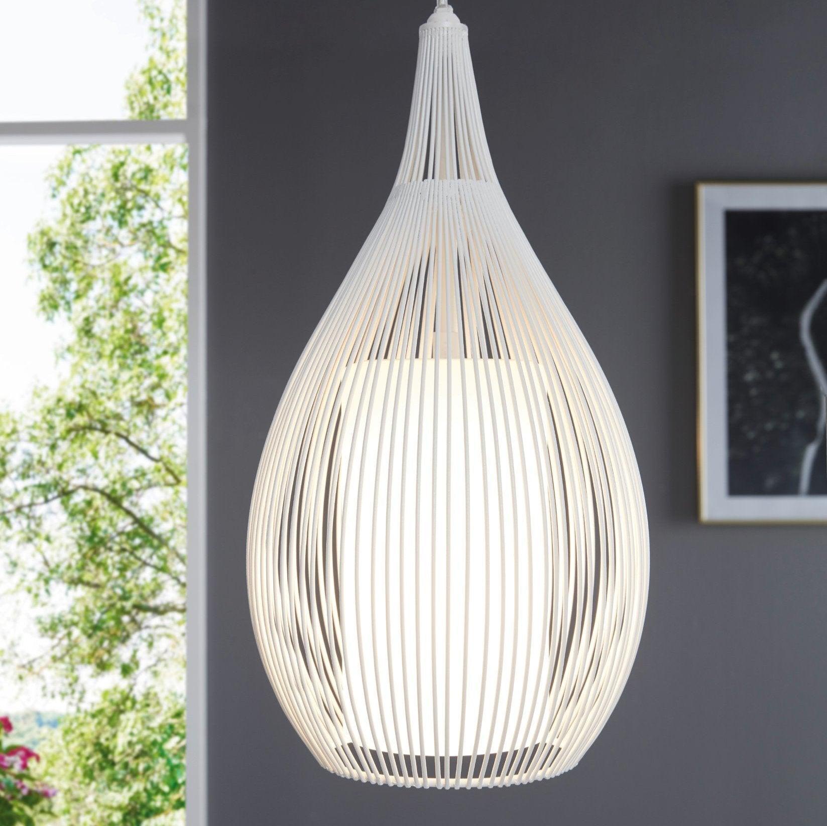 eglo razoni white rounded wire glass ceiling pendant living room image