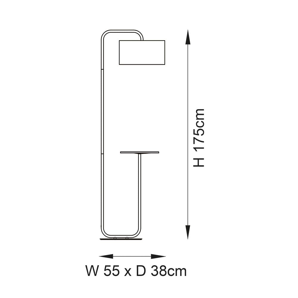 Dorset Black Floor Lamp With Table Top