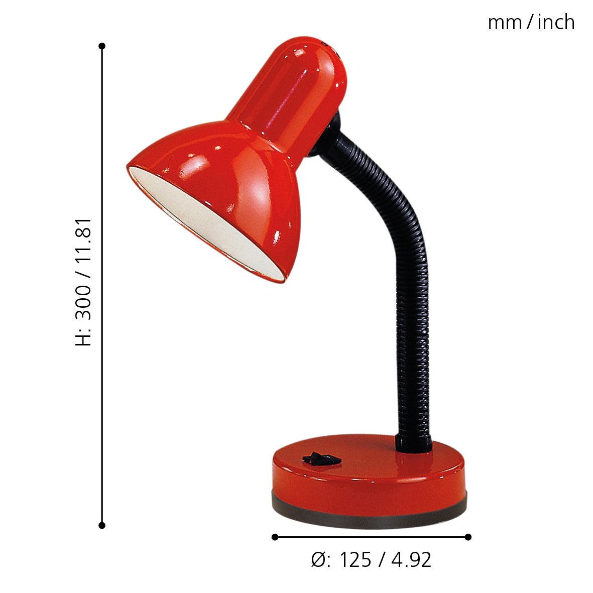 eglo basic adjustable red metal desk lamp Kitchen Lighting Close Up